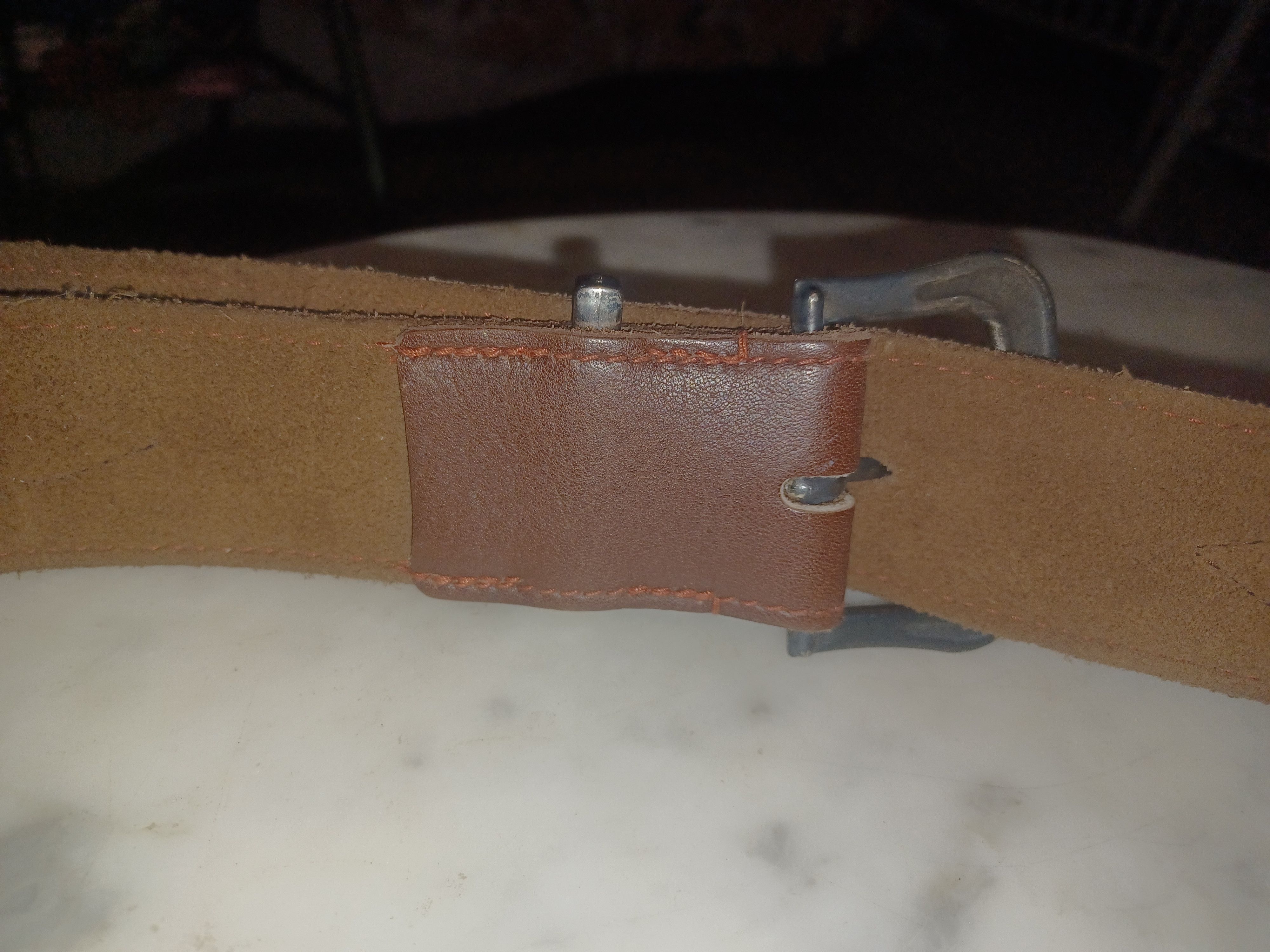 Other Leather Belt Brown with Metal Buckle About 1.75" x 38" Size 38 - 4 Thumbnail