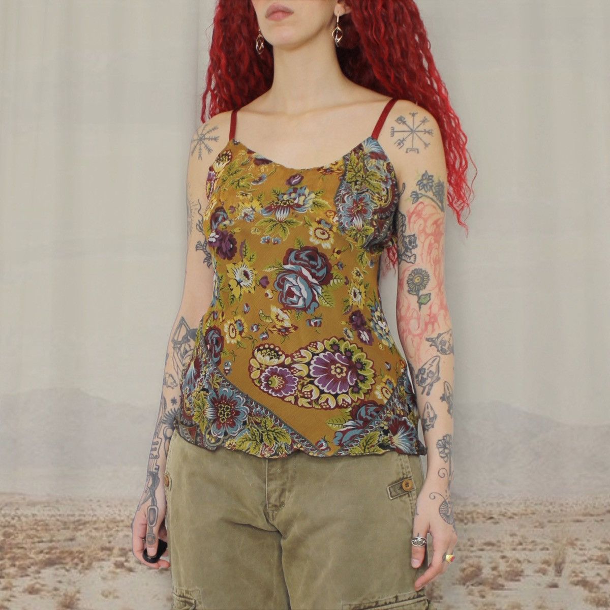 Other 🏜️FLOWERS CAMI TOP🏜️ Size L / US 10 / IT 46 - 2 Thumbnail