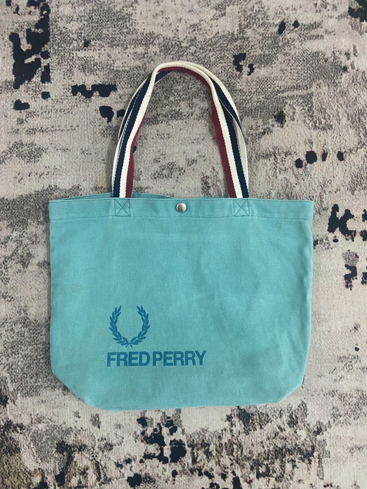 Fred Perry Fred Perry Canvas Tote Bag Teal / Tri-Color Strap Size ONE SIZE - 1 Thumbnail