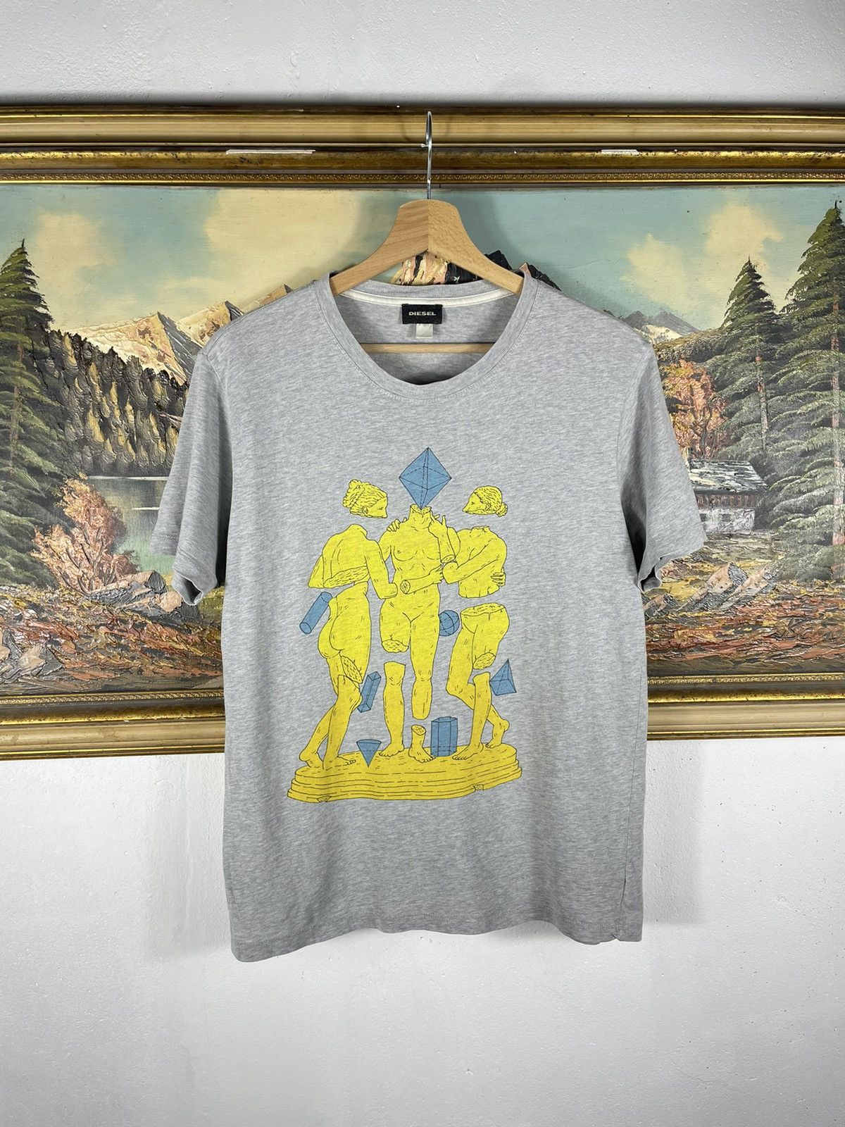 Diesel × Japanese Brand × Vintage Grey Vintage Retro Y2k 00s T shirt tee Diesel Art Logo Size US M / EU 48-50 / 2 - 1 Thumbnail