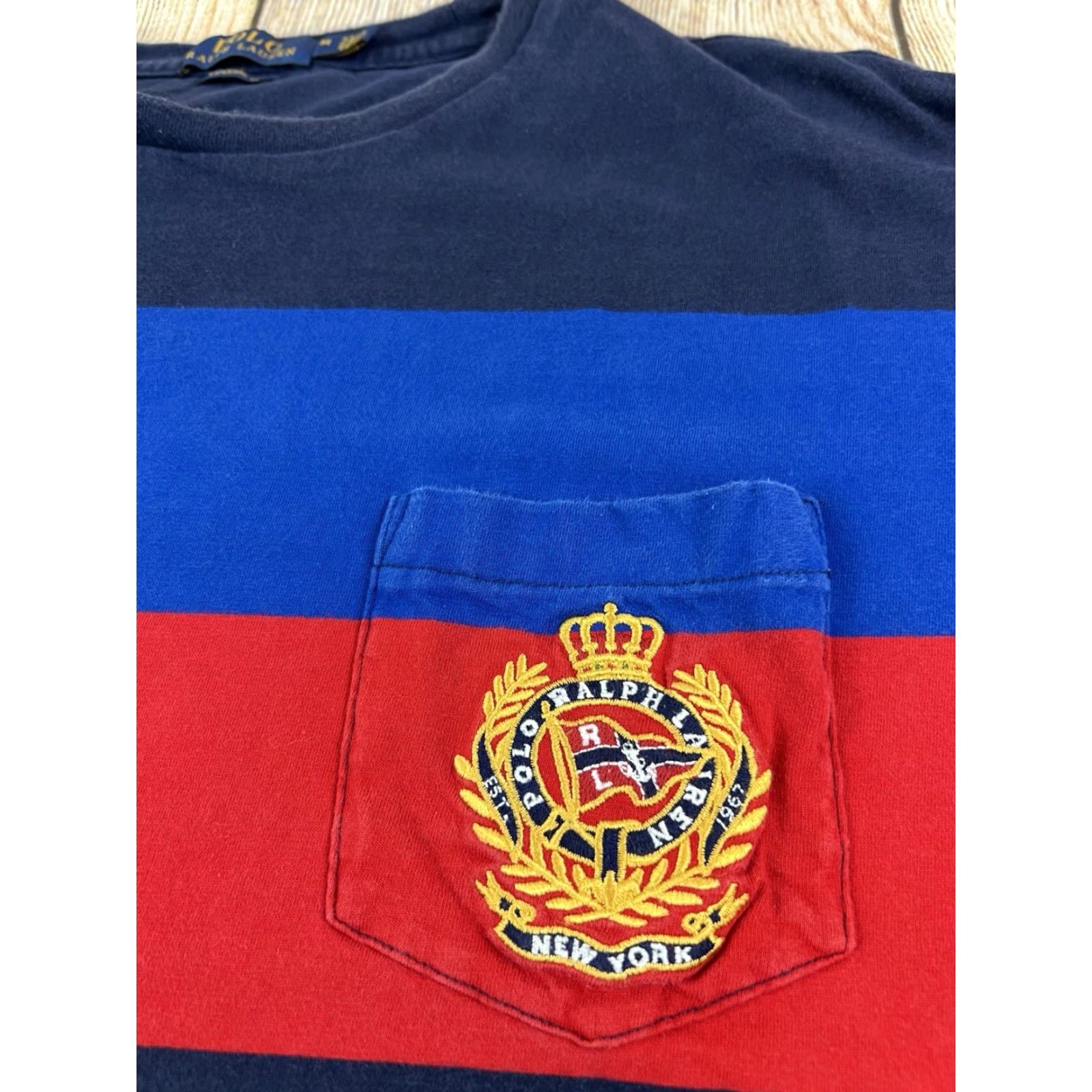Polo Ralph Lauren Polo Ralph Lauren T-Shirt Multicolor Striped Pocket Embroidered Classic Crew Neck Short Sleeve Size M Men Regular Colorful Preppy Designer Size US M / EU 48-50 / 2 - 6 Thumbnail
