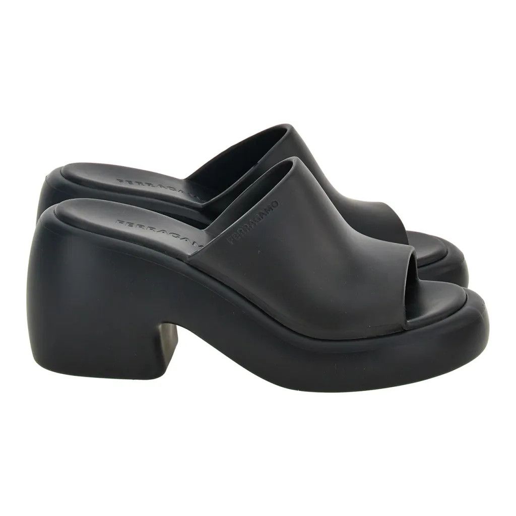 Salvatore Ferragamo o1s1rm0824 Deva Heeled Mules in Black Size US 6.5 / IT 36.5 - 2 Thumbnail