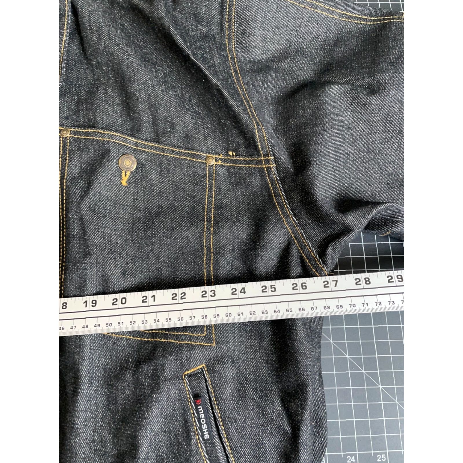 Denime Meoshe Hip Hop Style Denim Jacket Men's XL (Fits 2XL) Black Embroidered Y2K Rap Jacket Size US XL / EU 56 / 4 - 5 Thumbnail