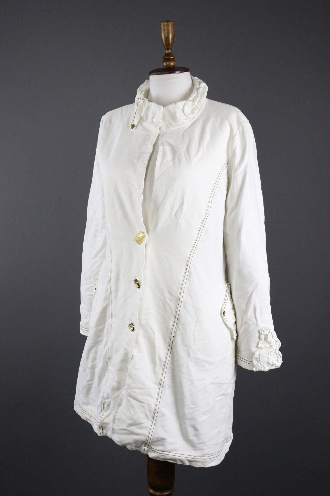 Ellesse Ladies Elly Designer Acymetric Big Coat Jacket Size L Size L / US 10 / IT 46 - 1 Thumbnail
