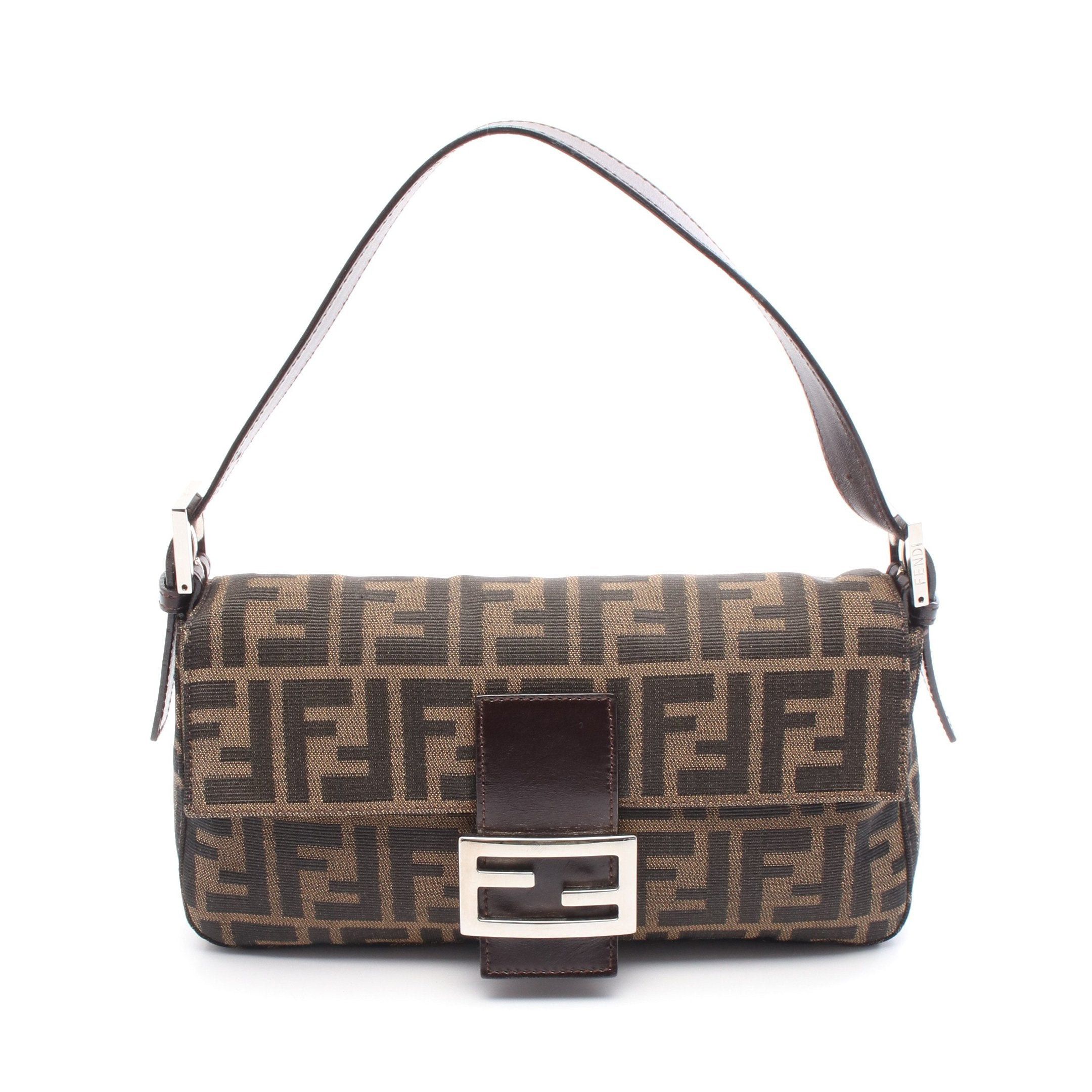 Fendi Fendi Mamma Bucket Zucca Handbag Canvas Leather Brown Dark Size ONE SIZE - 1 Thumbnail