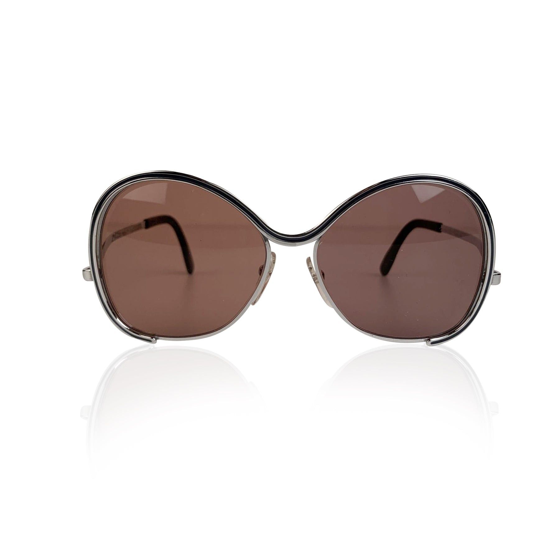 image of Silhouette Vintage Silver Metal Sunglasses Mod. 431 55/13 130Mm in Black, Women's