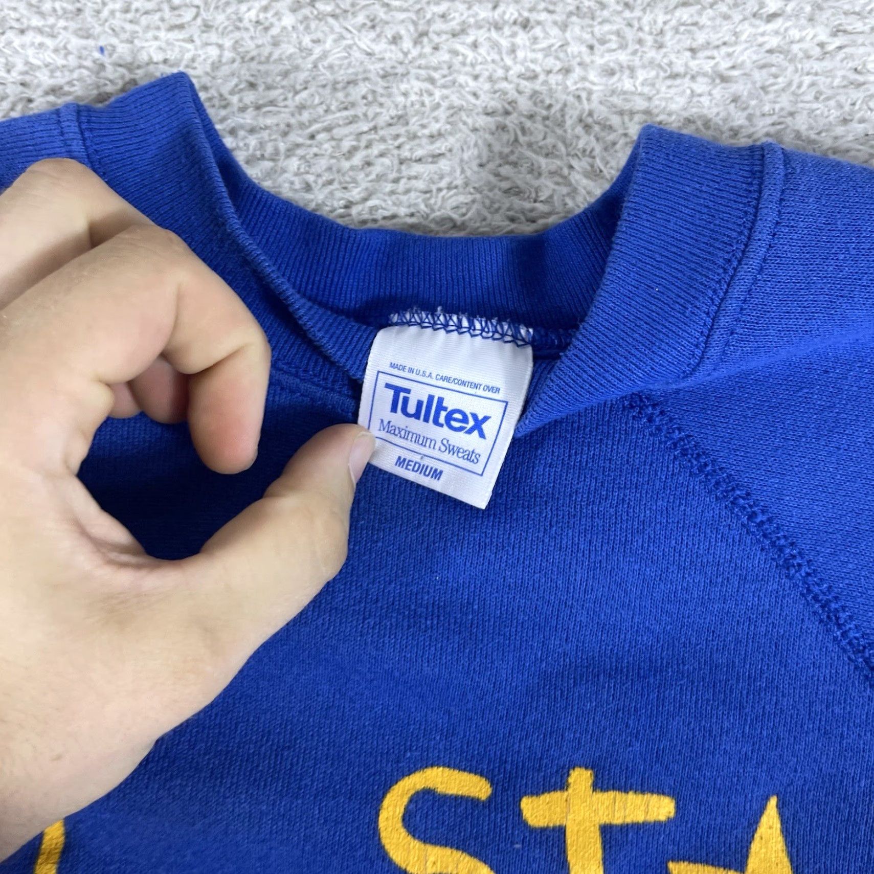 Tultex VINTAGE Tultex All Star Grandpa Crewneck Sweatshirt Adult Medium Blue 90s 80s Raglan Mens Crew Neck Pullover Sweatshirt Size US M / EU 48-50 / 2 - 3 Thumbnail