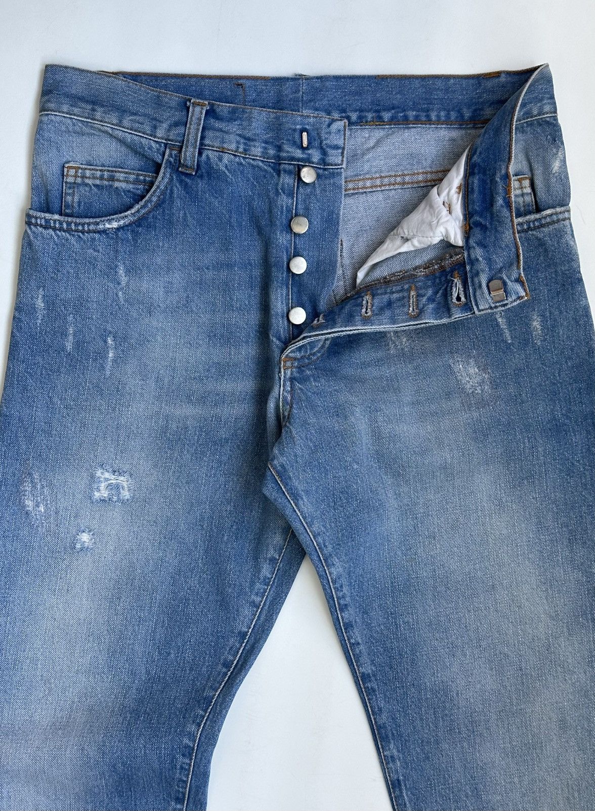 Balmain BALMAIN Decarnin FW 2011 Distressed Biker Denim Jeans Kanye Size US 30 / EU 46 - 14 Thumbnail