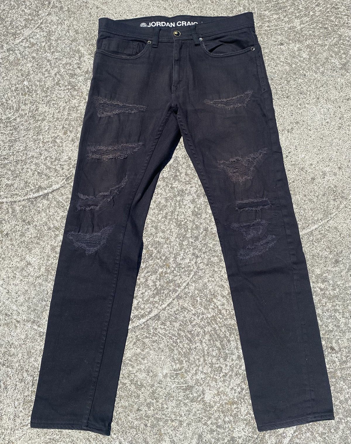 Jordan Craig Black Distressed Denim Size US 32 / EU 48 - 1 Thumbnail