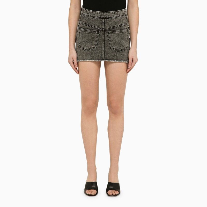 image of The Mannei Malmo Denim Mini Skirt Inside Out in Grey, Women's (Size 26)