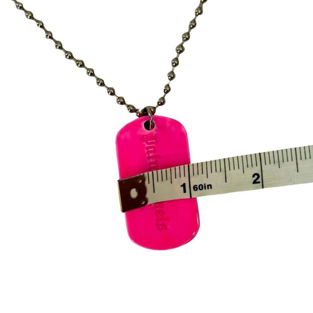 Palm Angels PALM ANGELS Women's Logo-engraved Dog Tag Necklace in Fuscia Size ONE SIZE - 8 Thumbnail