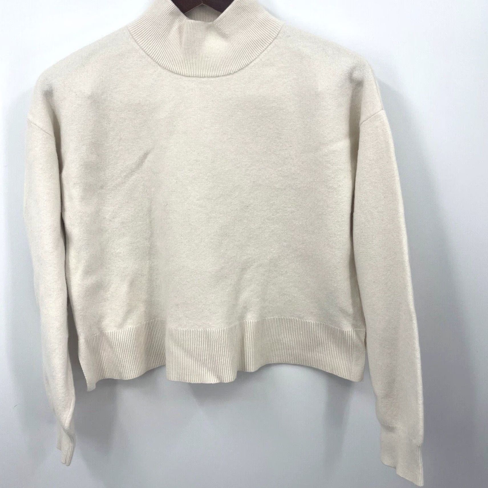 & Other Stories & Other Stories Paris Atelier Sweater Womens M Mock Neck Ivory Regular Knit Sweater 90s Paris Theme Womens Size M / US 6-8 / IT 42-44 - 2 Thumbnail
