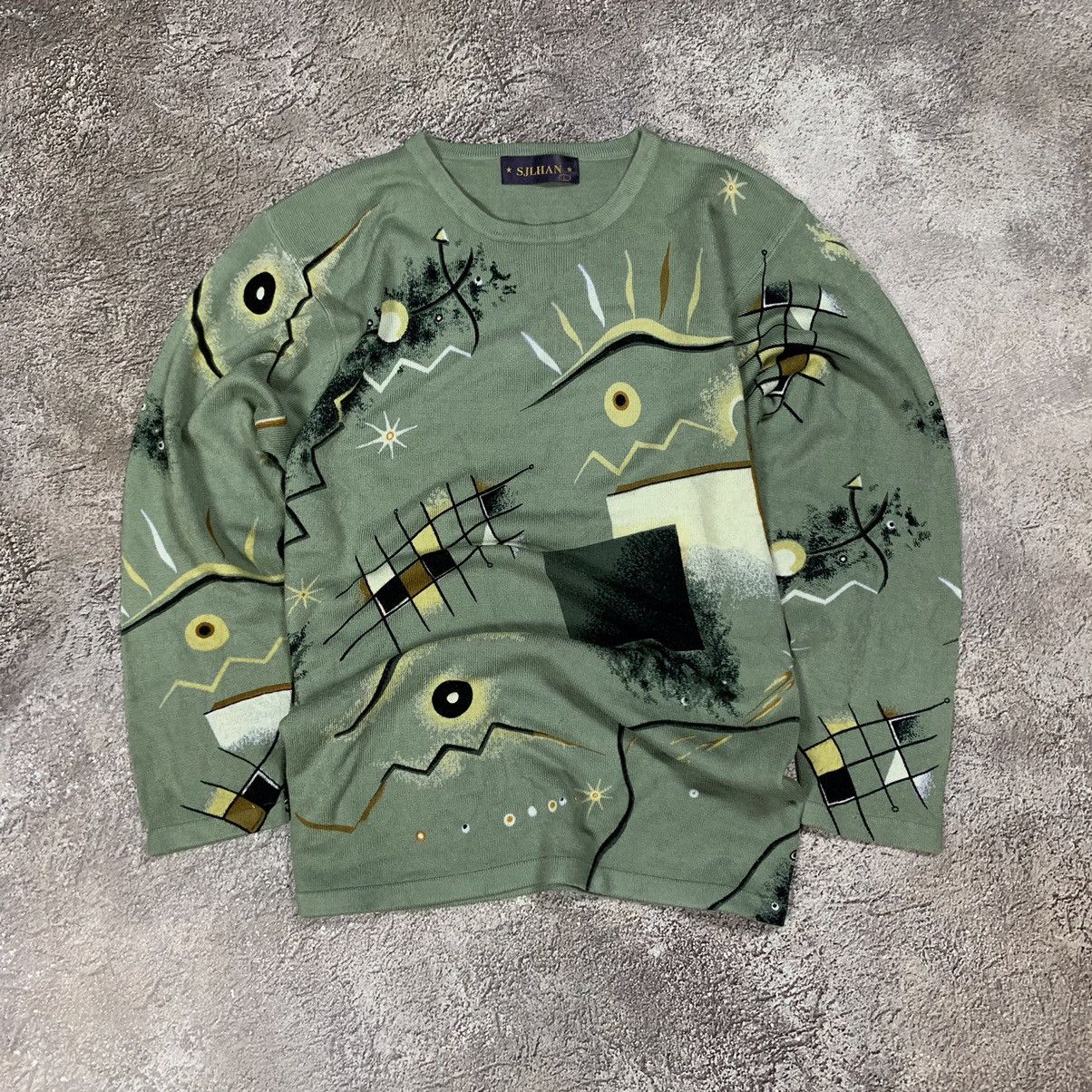 Vintage Vintage Y2K Abstract Graphic Sweater Oversized Rave Indie L Size US L / EU 52-54 / 3 - 1 Thumbnail