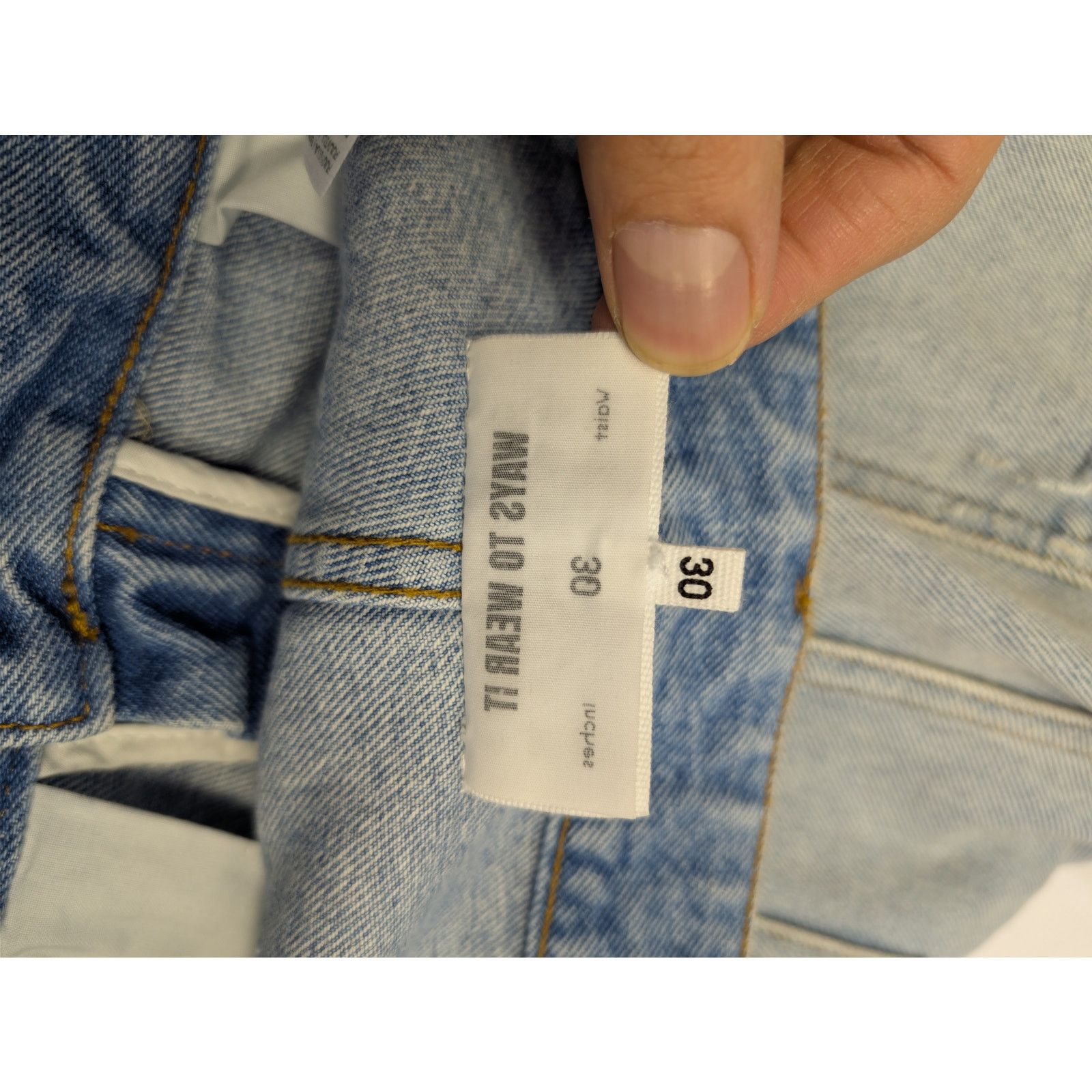 Maison Margiela o1rshd1 distressed straight-leg denim jeans blue used wash Size US 30 / EU 46 - 16 Thumbnail