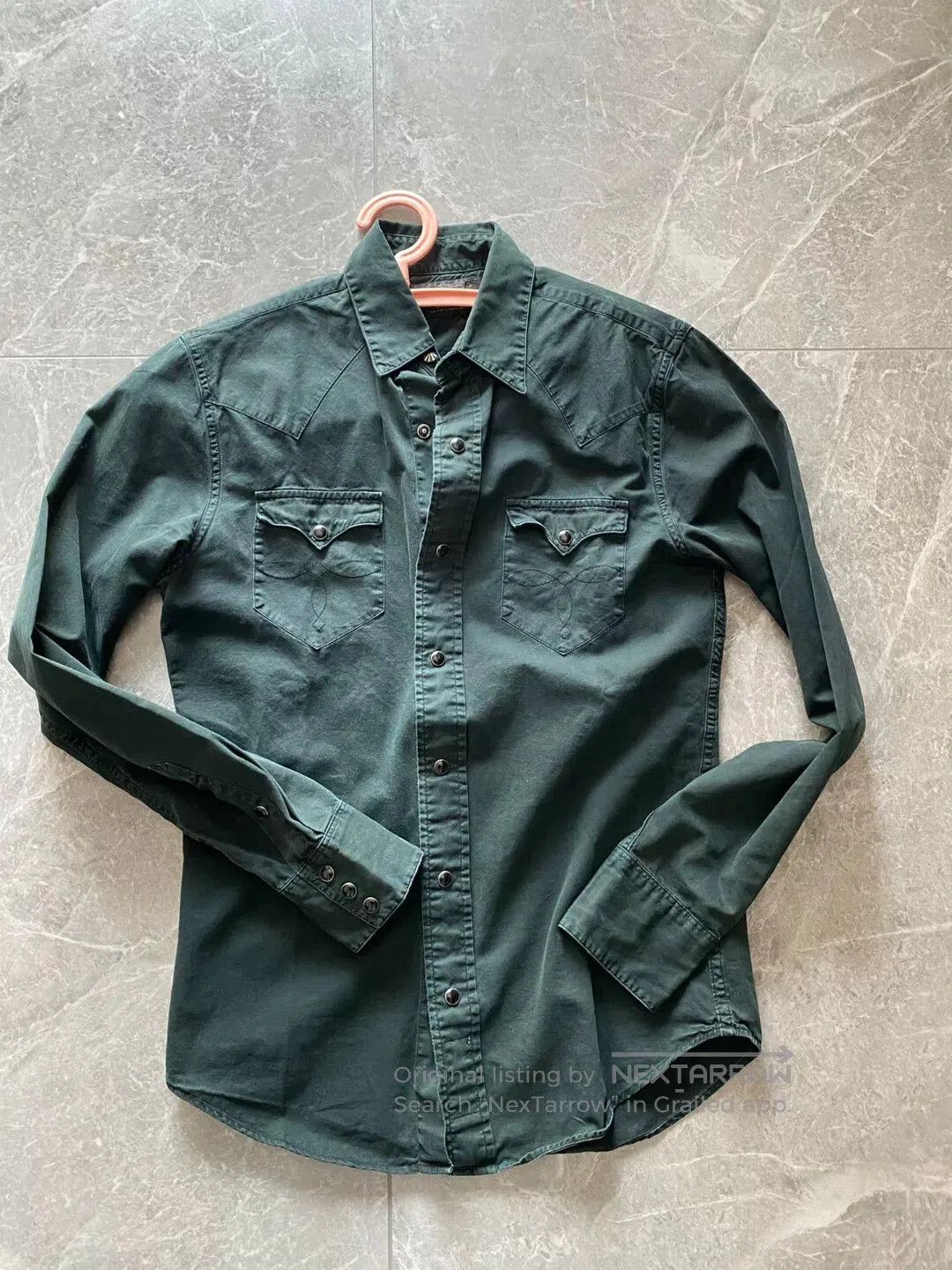 RRL Ralph Lauren rrl western shirt in dark green shade. Size US XS / EU 42 / 0 - 1 Thumbnail