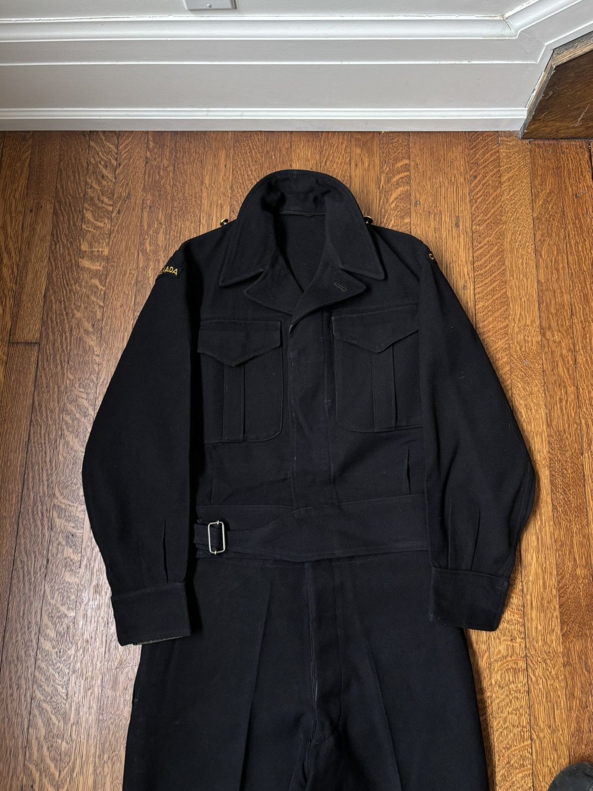 Vintage 1950s Wool Suit WW2 Korean War Canadian Battledress Set Size 36R - 17 Thumbnail