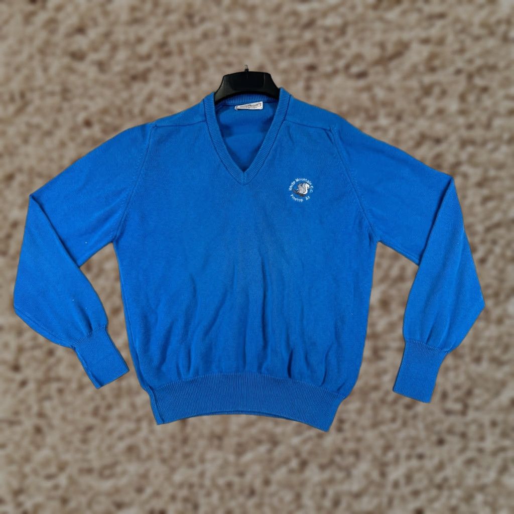 Titleist VINTAGE Titleist Hoodie Men Adult Large Blue V-Neck Cotton Knit Logo US Made Pinetop AZ Golf Shirt Size US M / EU 48-50 / 2 - 1 Thumbnail