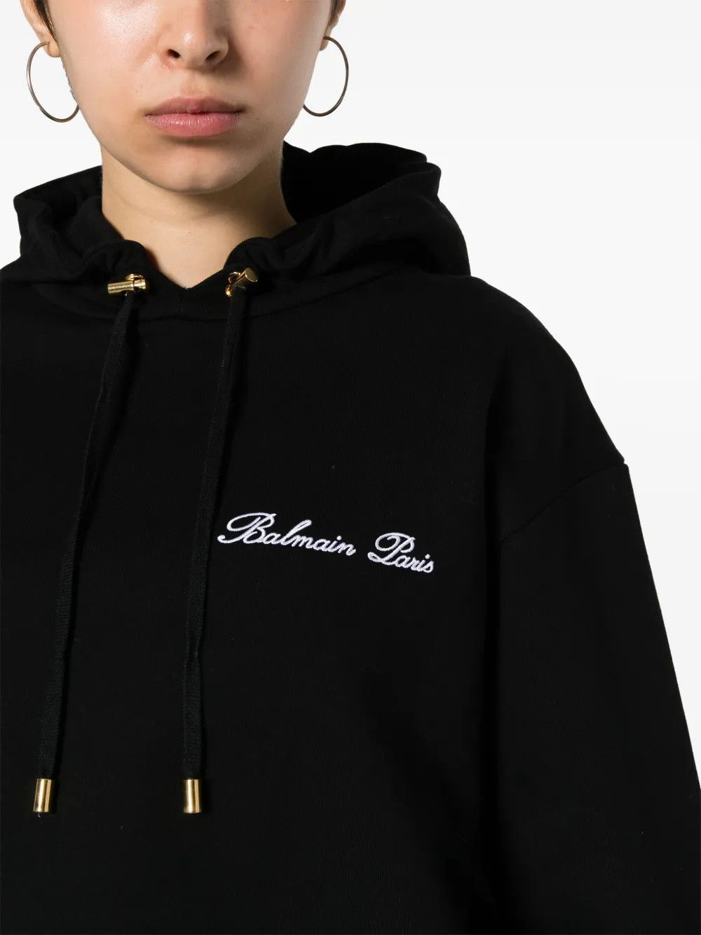 Balmain o1y0625 Logo Hoodie in Black Size S / US 4 / IT 40 - 2 Thumbnail