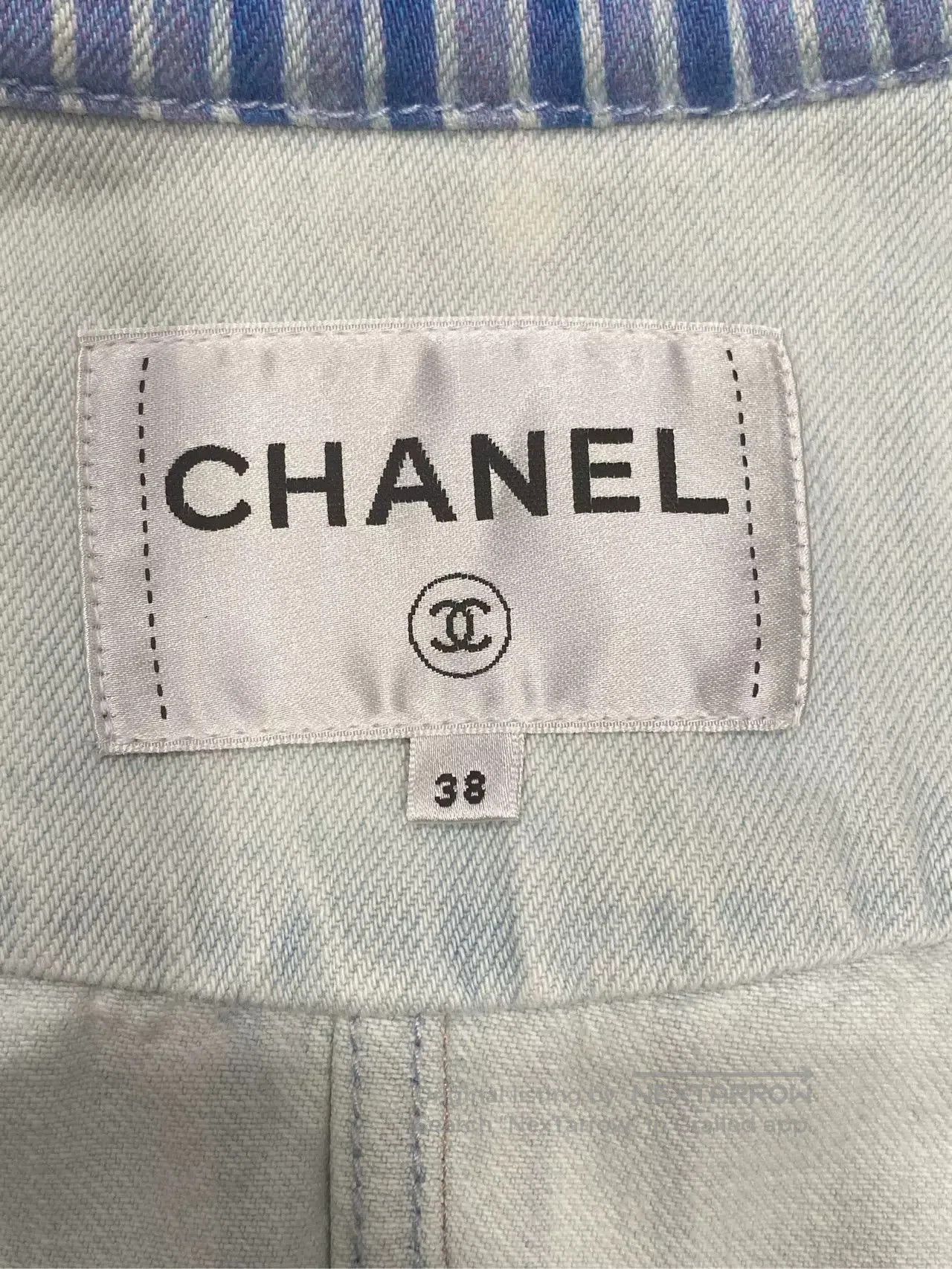 Chanel Chanel 2018 Waterfall Blue Denim Jacket. Size US S / EU 44-46 / 1 - 5 Thumbnail