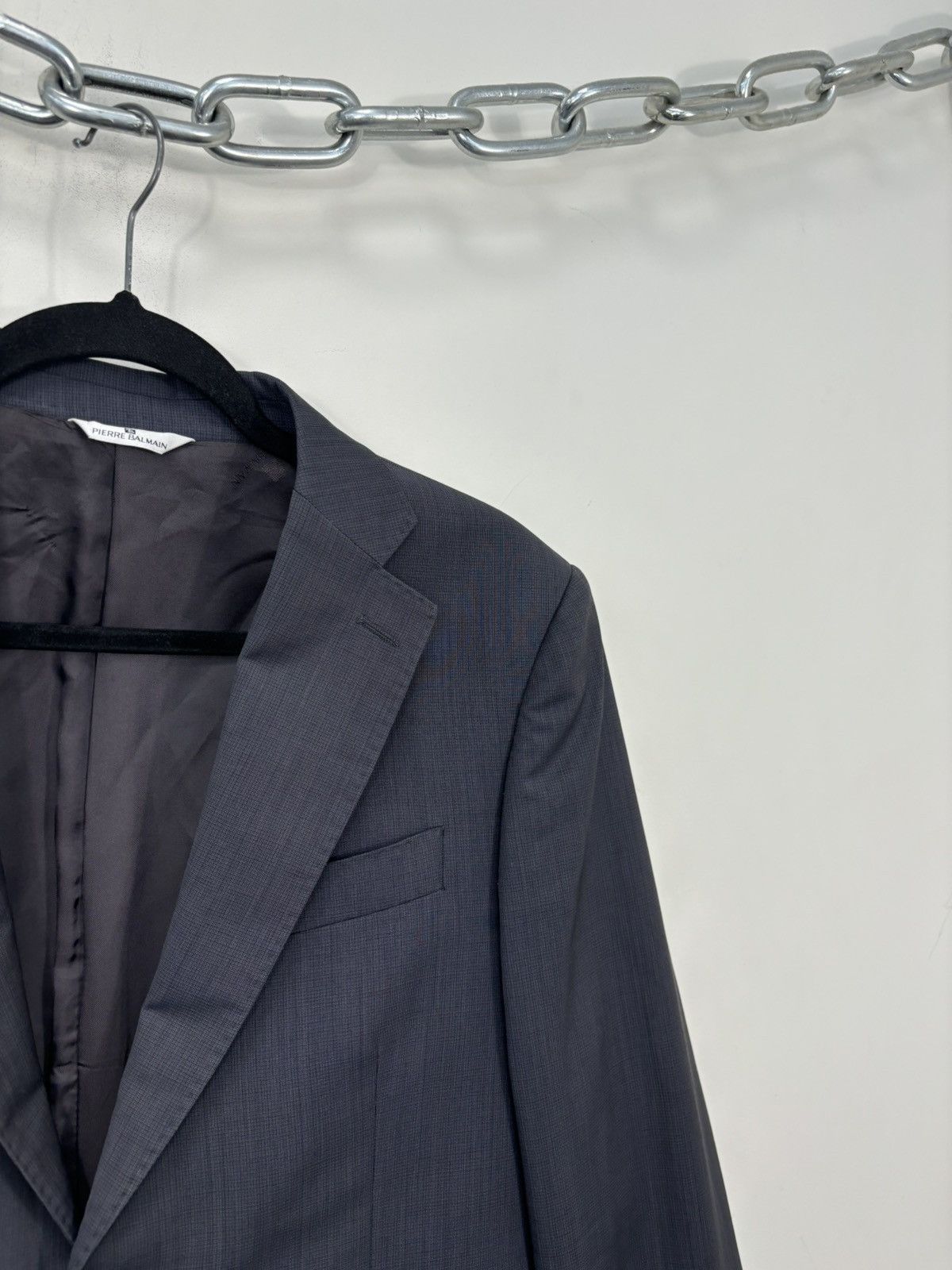 Balmain Pierre Balmain Vintage Men’s Gray Formal Wool Blazer Jacket Size 38R - 9 Thumbnail