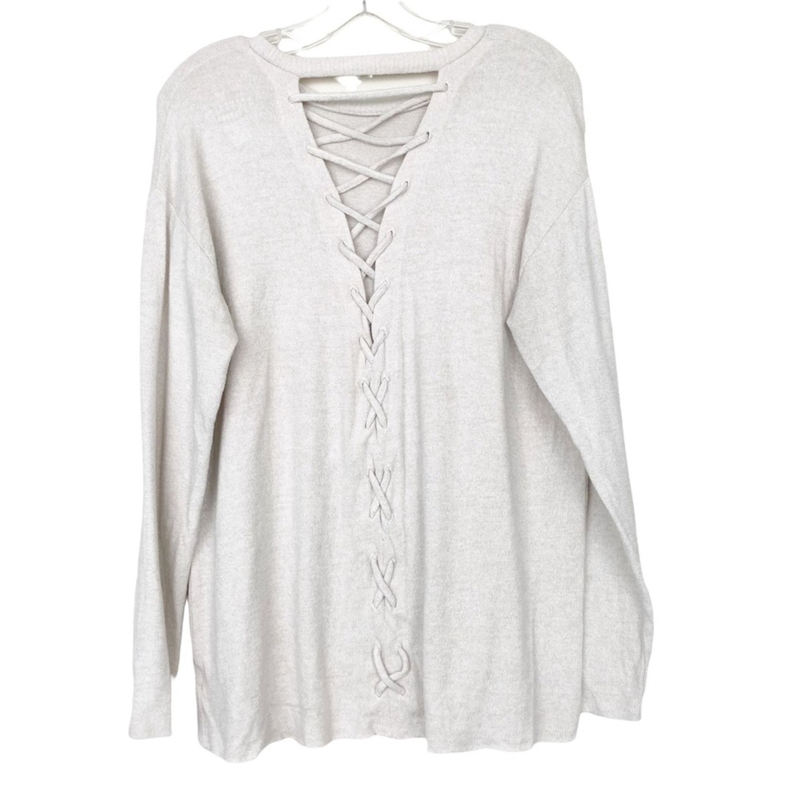 American Eagle Outfitters American Eagle Soft & Sexy Plush Cream Lace Back Sweater M Size M / US 6-8 / IT 42-44 - 5 Thumbnail