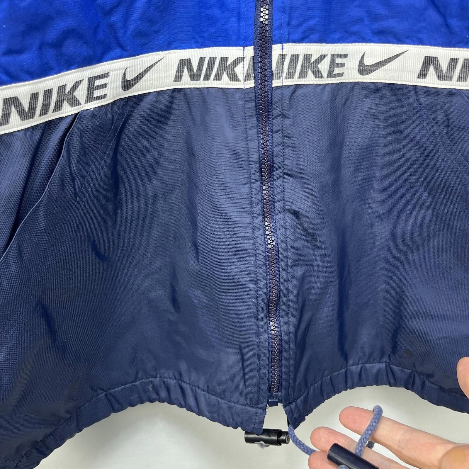 Nike Vintage 90s Nike Big Swoosh Jacket Fleece Lined Large Size US L / EU 52-54 / 3 - 3 Thumbnail