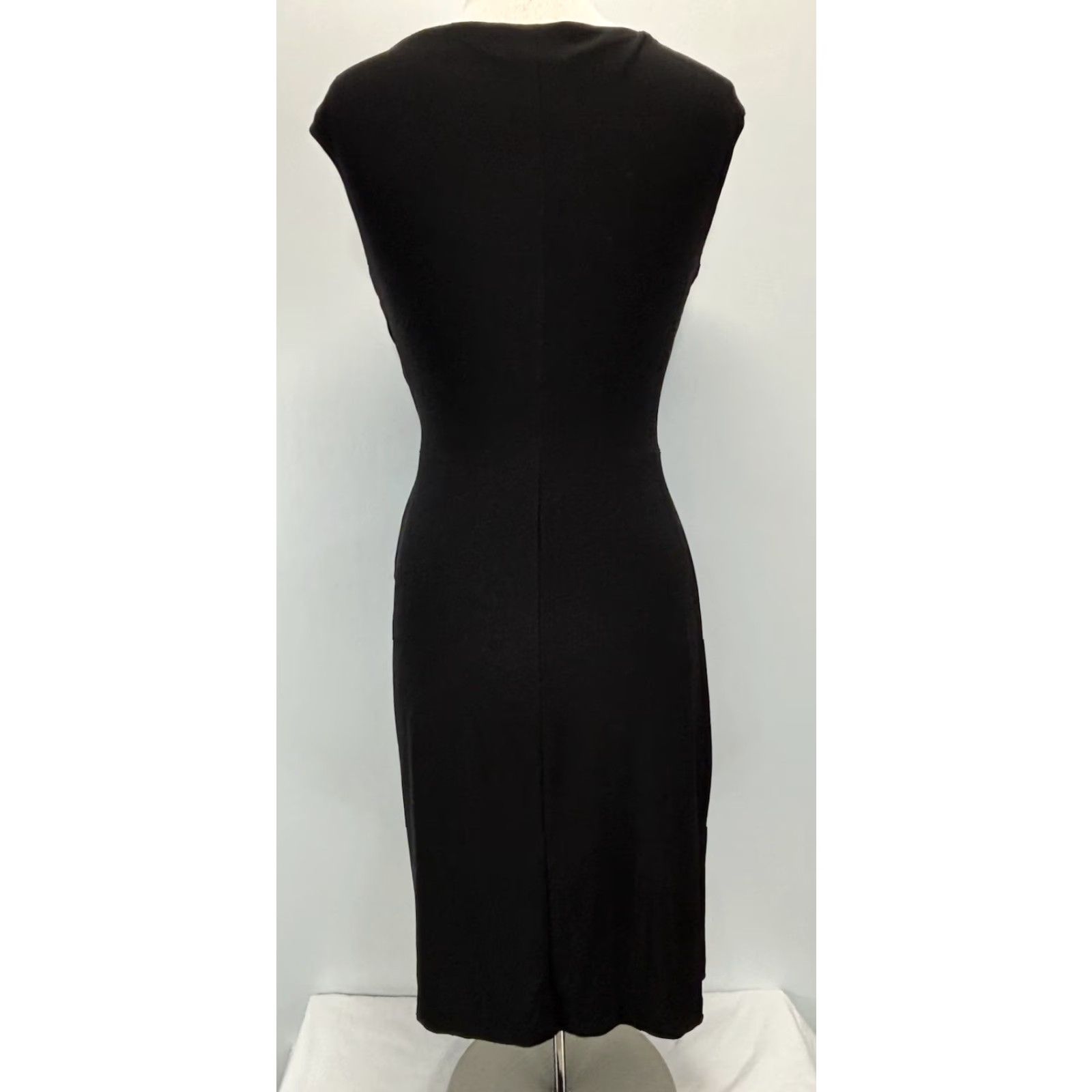 Ralph Lauren Lauren Ralph Lauren Twist Front Dress Sz 8 Black Stretch Career Pencil Classic Size M / US 6-8 / IT 42-44 - 3 Thumbnail