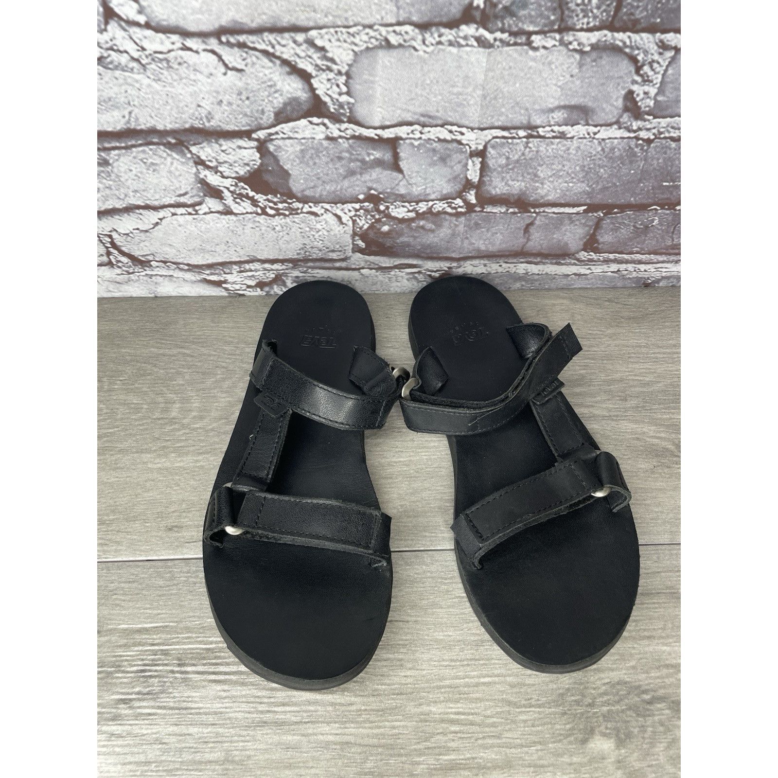 Teva Teva Black Leather Universal Straps Hiking Sandals Women’s S Size US 9 / IT 39 - 3 Thumbnail