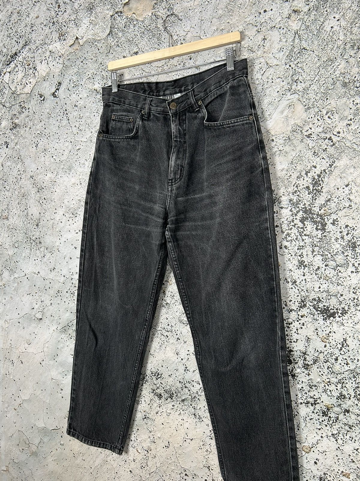 Vintage Vintage Washed Black Denim Pants Jeans Rock Punk Grunge Size US 33 - 2 Thumbnail