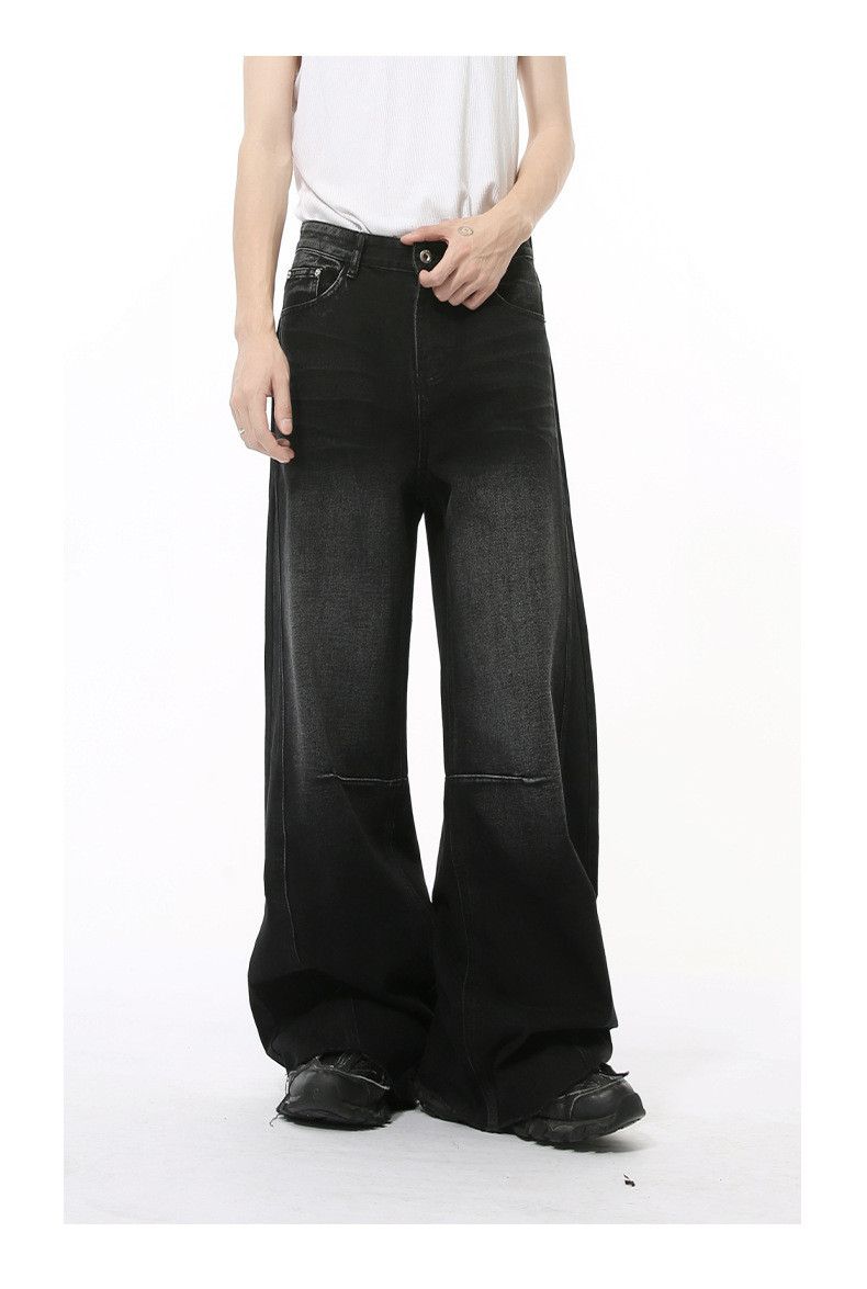 Japanese Brand High street hip-hop loose wide-leg frayed straight-leg jeans Size US 32 / EU 48 - 2 Thumbnail