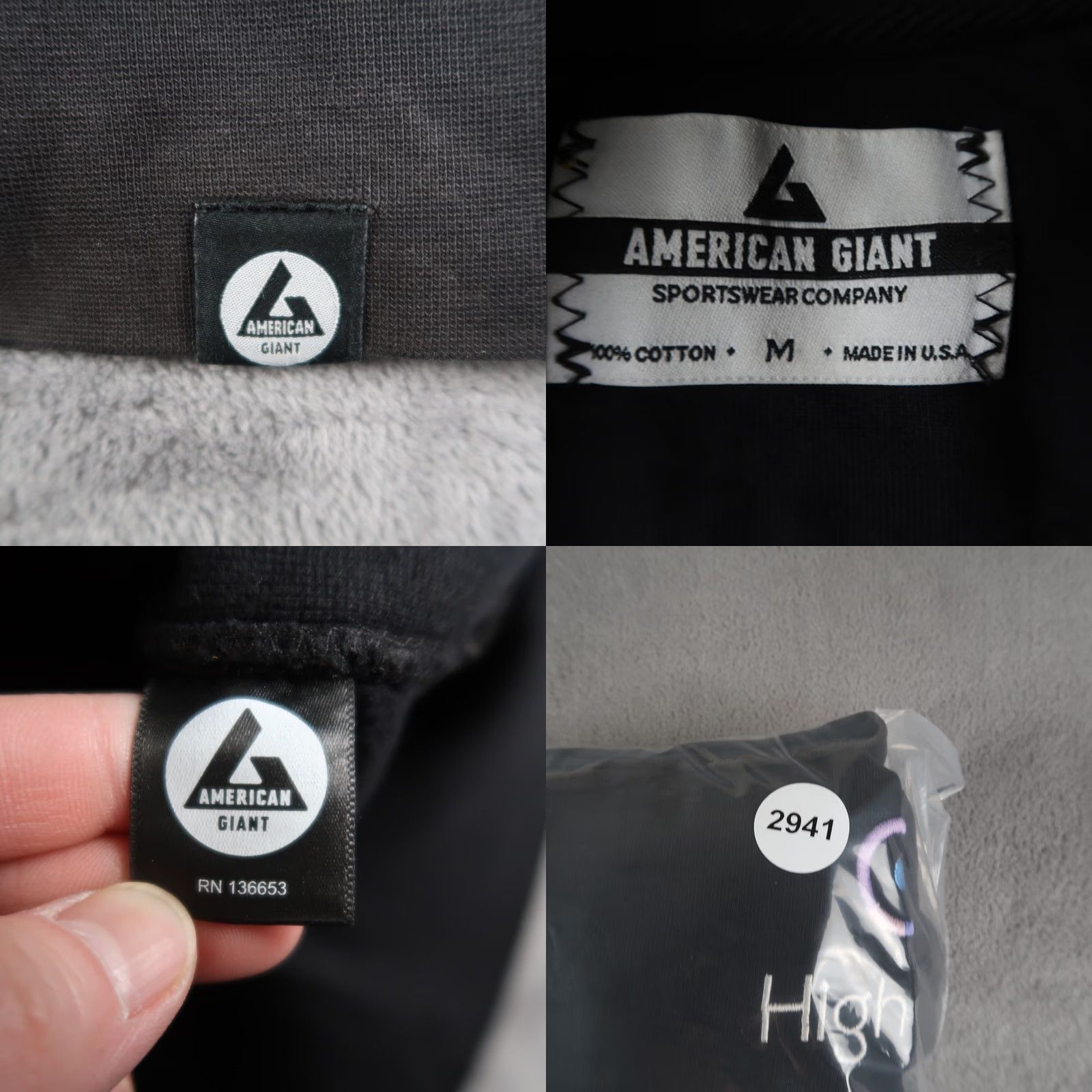 Vintage American Giant Original Heavy Hoodie Mens M Faded Black Sweatshirt USA Made Zip Size US M / EU 48-50 / 2 - 9 Thumbnail