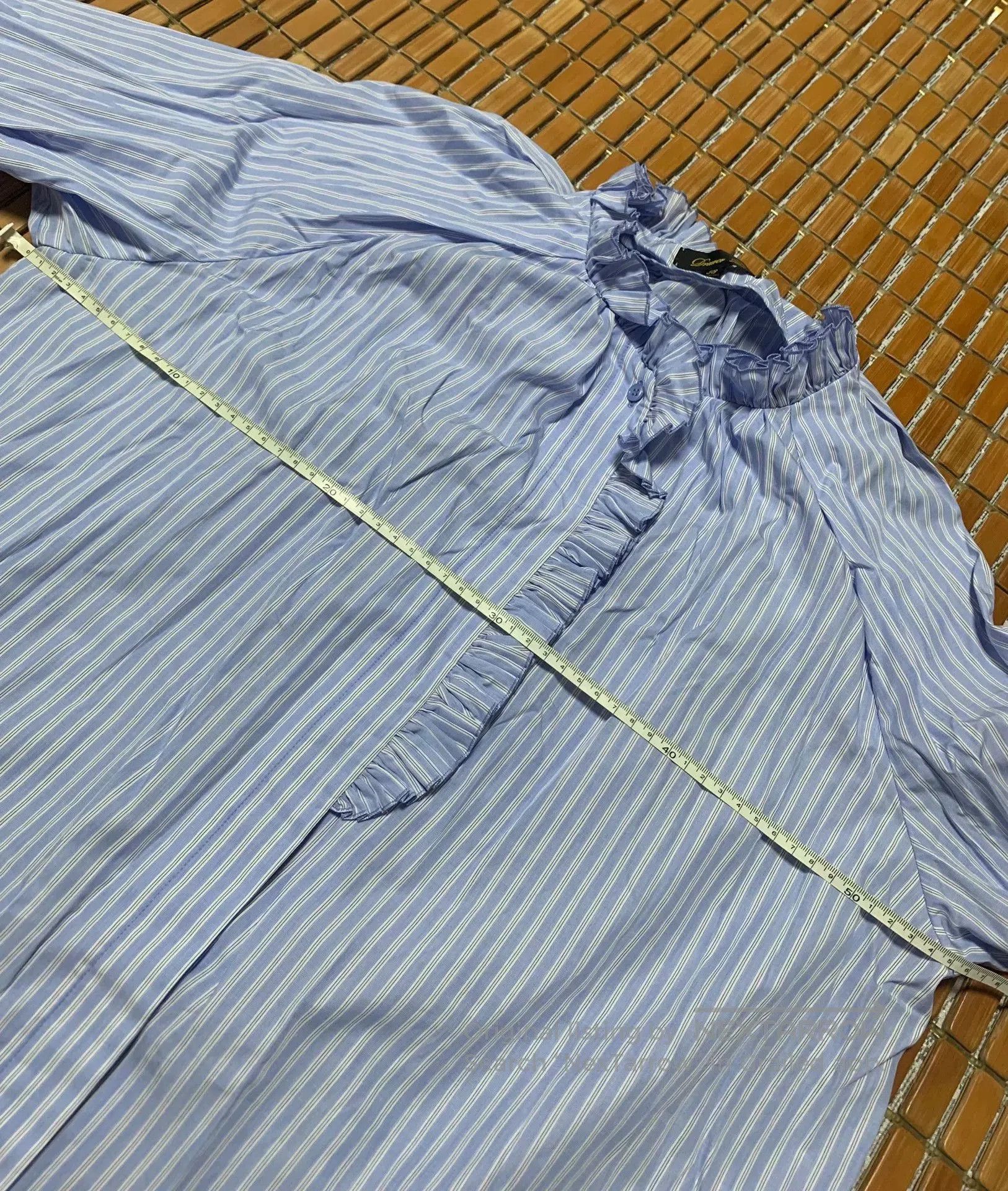 Vintage Ruched Collar Striped Shirt. Size S / US 4 / IT 40 - 6 Thumbnail