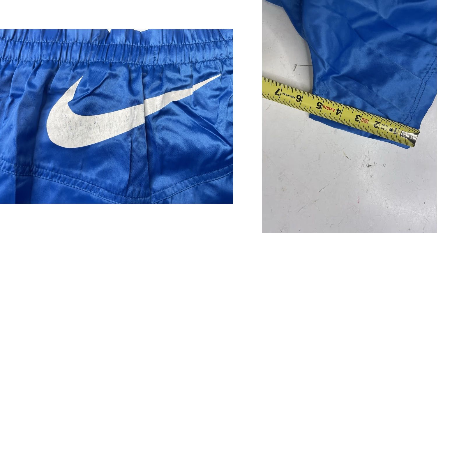 Nike VINTAGE Nike Shorts Men L Blue Nylon Drawstring Swoosh Shiny Athletic Exercise Running Gym & Training Size US 33 - 8 Thumbnail