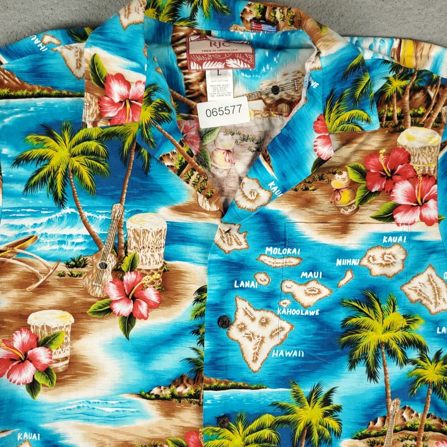 Vintage RJC Shirt Mens Large Blue Tropical Hawaiian Button Up Short Sleeve Shirt Size US L / EU 52-54 / 3 - 2 Thumbnail
