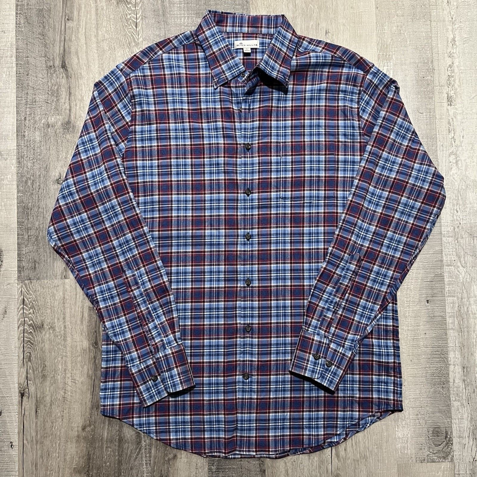 Peter Millar Peter Millar Shirt L Blue Red Plaid Cotton Button Up Casual Size US L / EU 52-54 / 3 - 1 Thumbnail