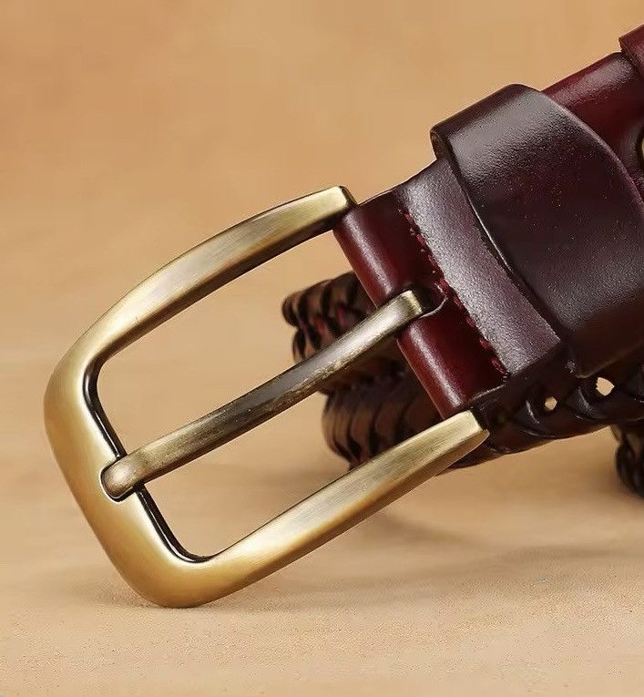 Vintage Men Genuine Leather Braided Belt Size ONE SIZE - 3 Thumbnail