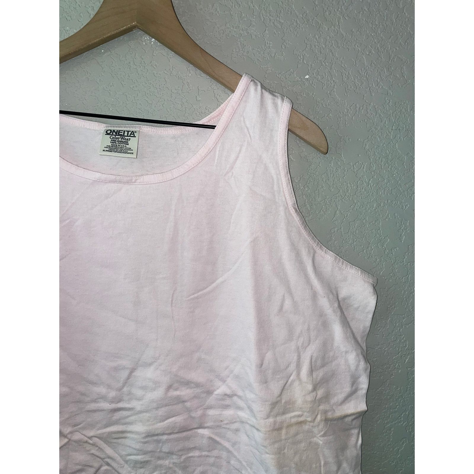 Vintage Vintage Pink Blank Tank Sleeveless shirt Oneita VTG XL 90s Size US XL / EU 56 / 4 - 3 Thumbnail