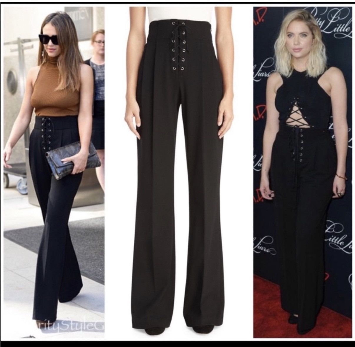 A.L.C. A.L.C. Estrada high waisted wide leg black trouser pants 10 Size 32" / US 10 / IT 46 - 2 Thumbnail