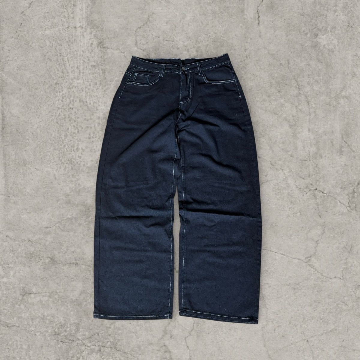 Japanese Brand Cool wide skater Japanese style jeans in black. Size L Size US 34 / EU 50 - 2 Thumbnail