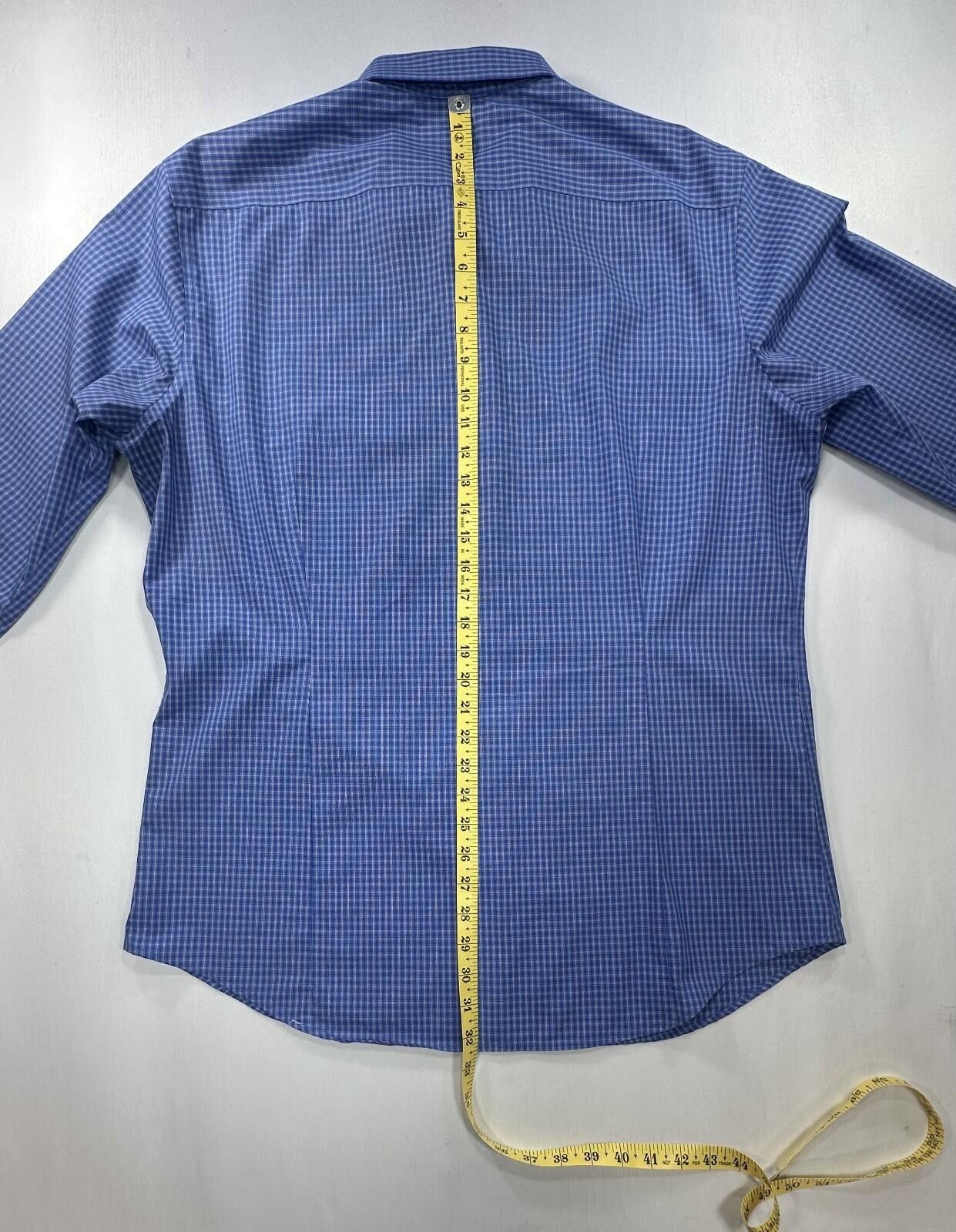 Banana Republic Banana Republic Non-Iron Check Slim Button Up Blue Mens XL Size US XL / EU 56 / 4 - 3 Thumbnail