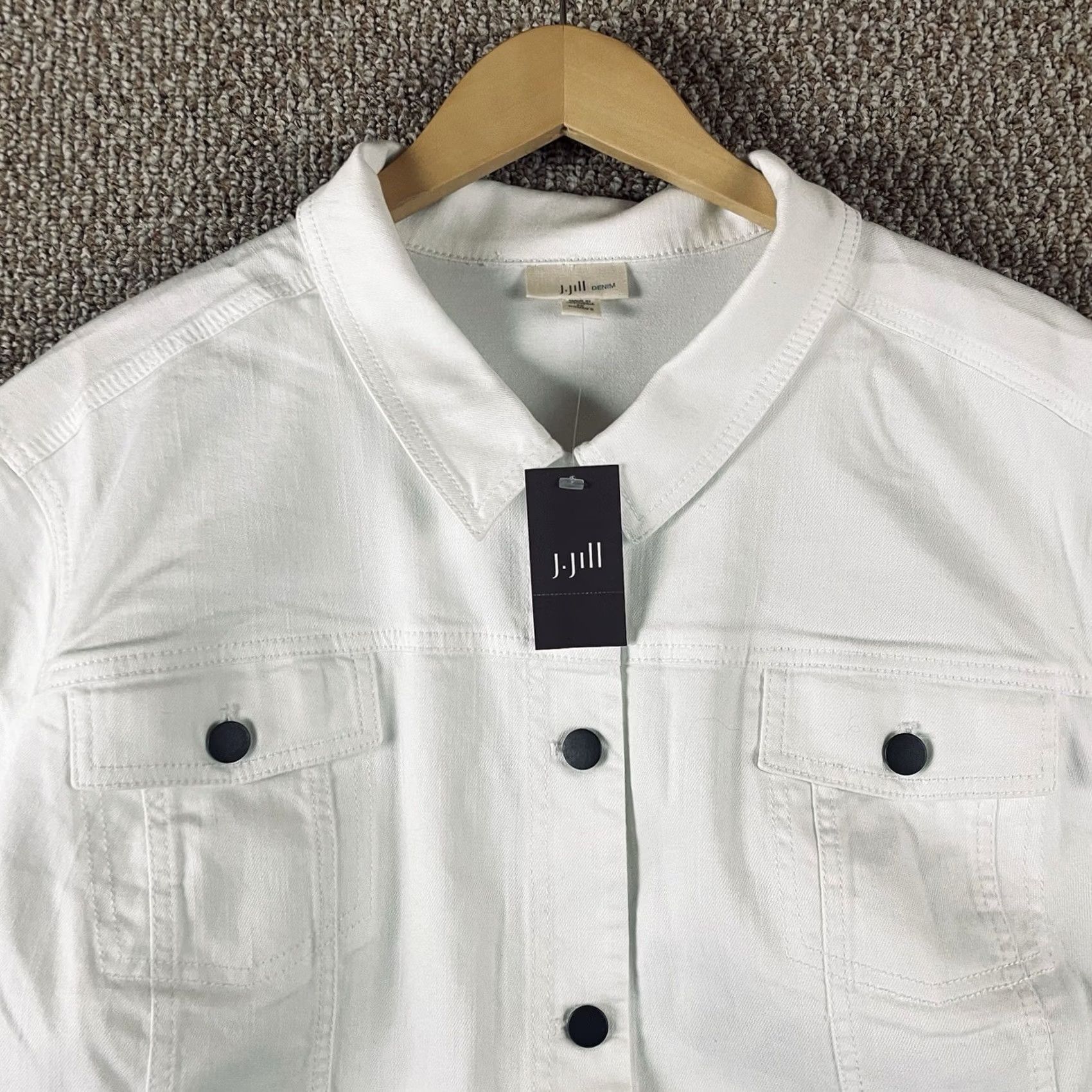J. Jill J Jill Jacket Size 4X Denim Barn Chore Button Up Stretch Classic Minimalist NWT Size XXL / US 16-18 / IT 52-54 - 2 Thumbnail
