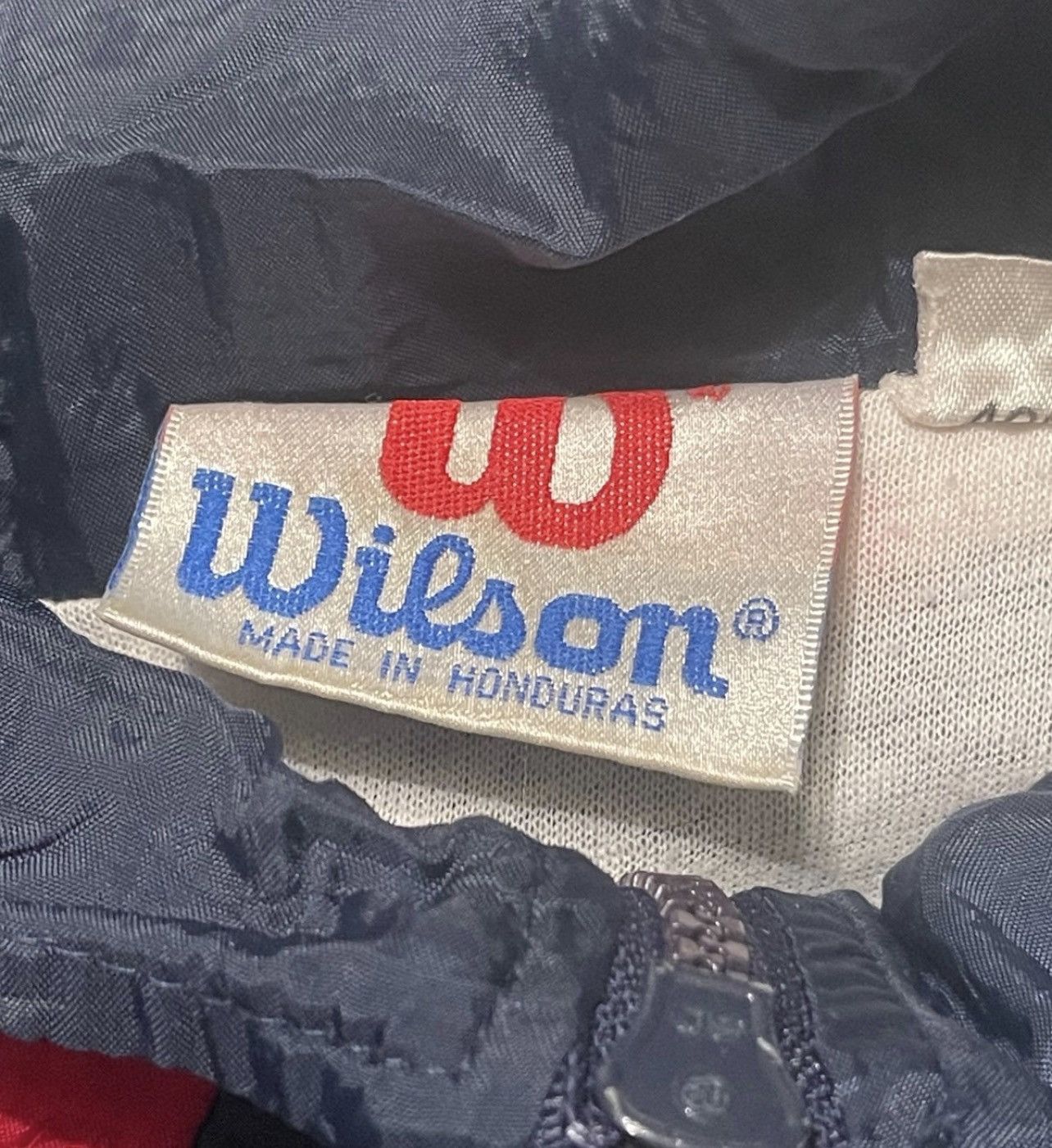 Wilson Wilson Men’s Large Vtg 90’s Navy Blue Red White Wind Jacket Size US L / EU 52-54 / 3 - 7 Thumbnail