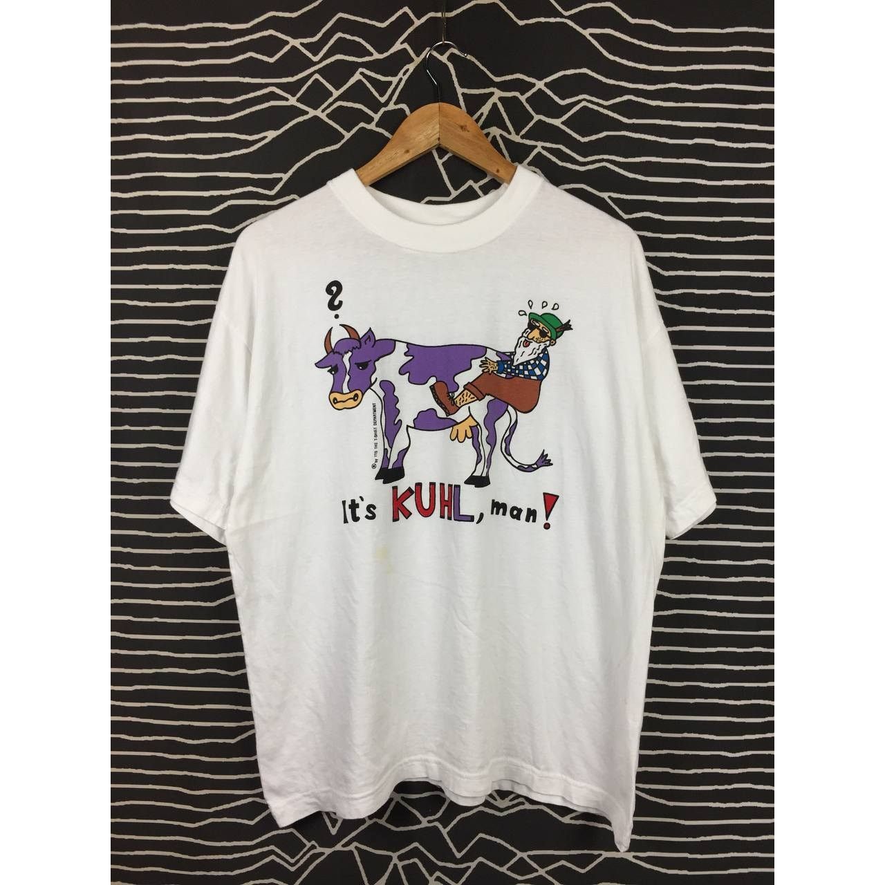 Vintage Vtg 00s It's kuhl, Man! Cow Cartoon Graphic Funny Humor Tee Size US L / EU 52-54 / 3 - 1 Thumbnail