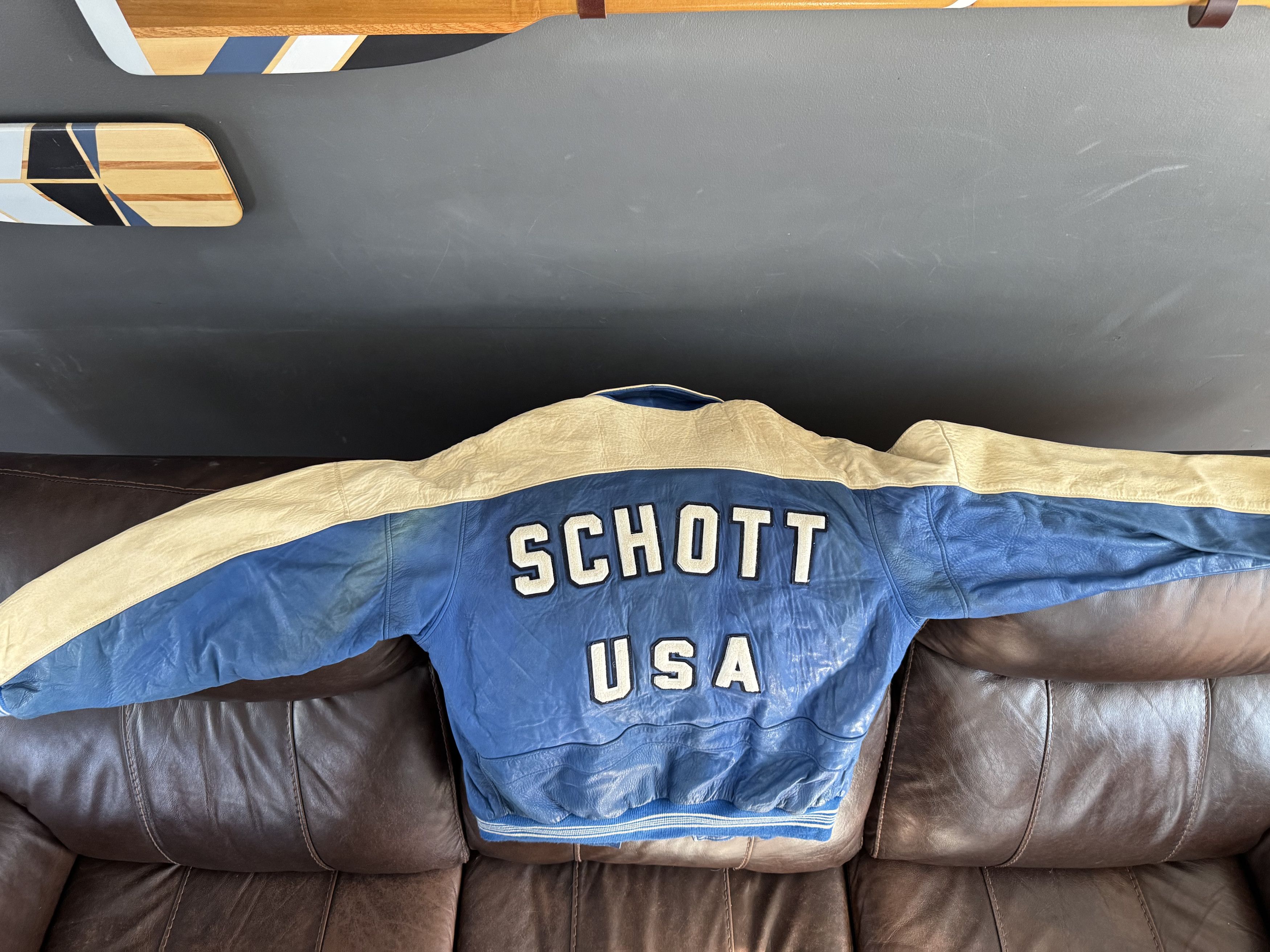 Schott Schott Two Tone Vintage Leather Jacket Size US M / EU 48-50 / 2 - 3 Thumbnail