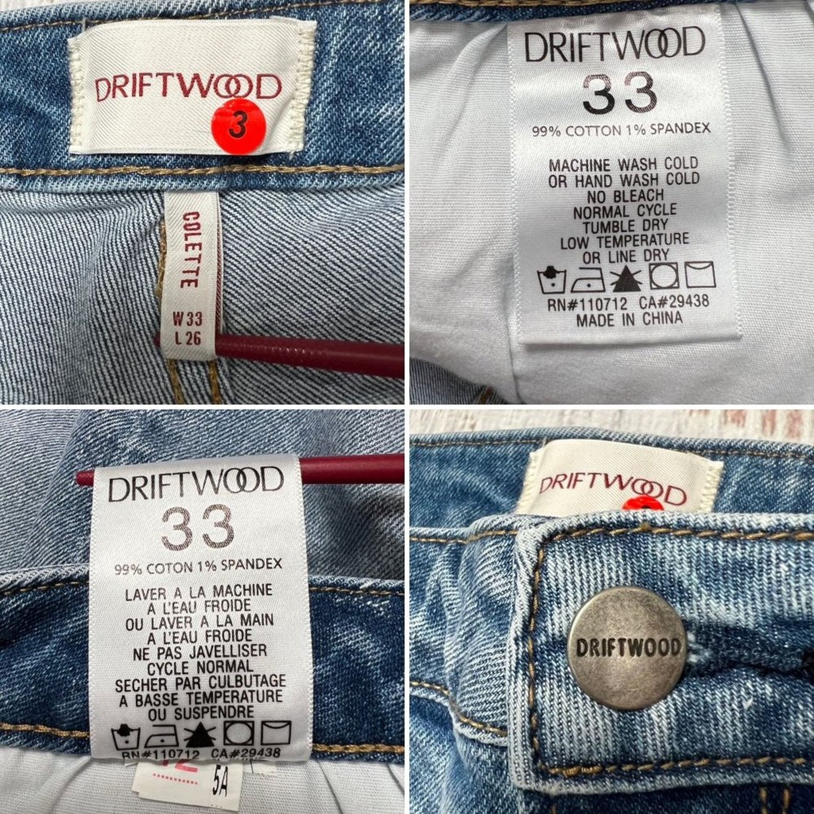 Other Driftwood Colette Crop Jean Diamond Daze Blue Embroidered 33 Size 33" - 5 Thumbnail