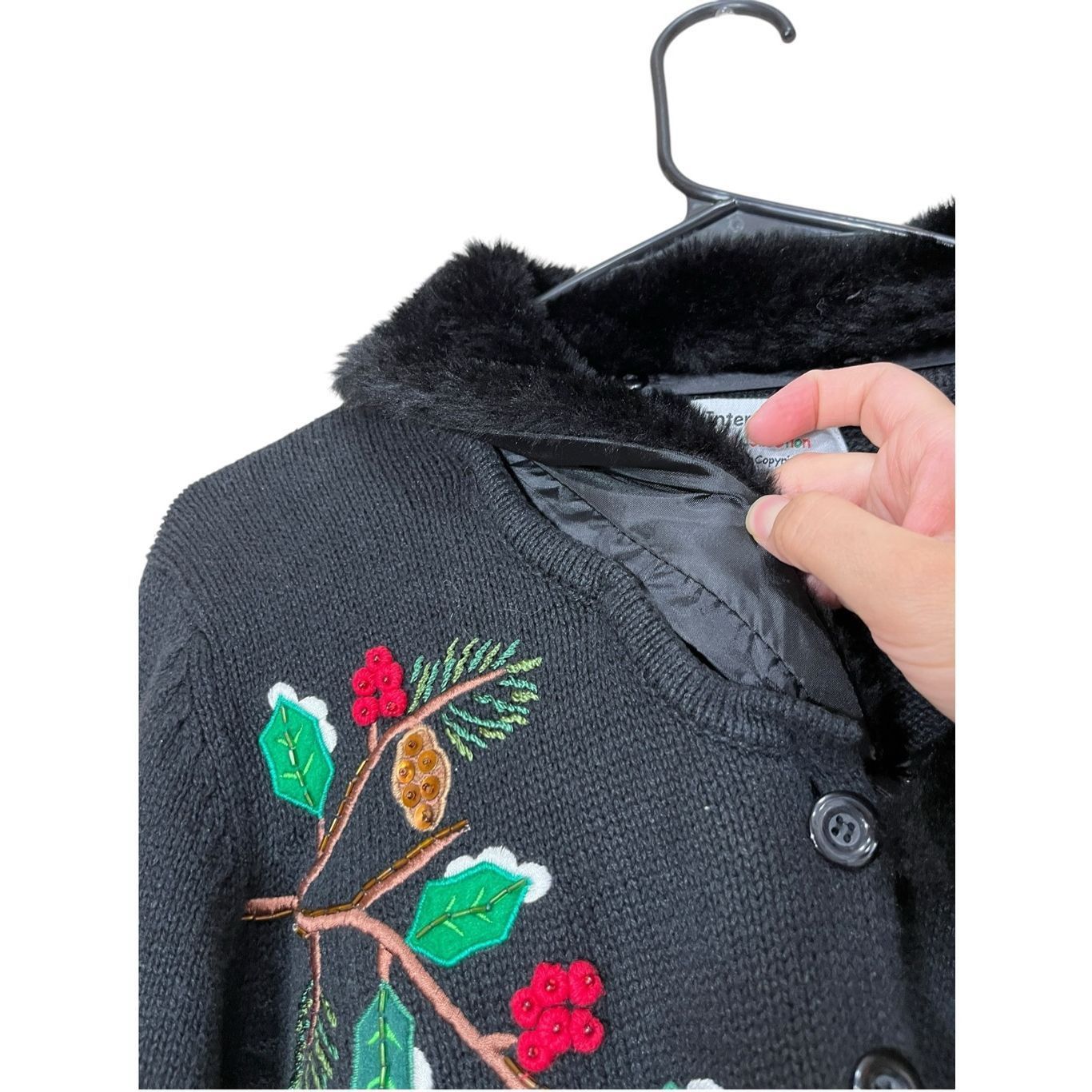 Other Vintage Tiara International Cardigan Sweater Cardinal Fur Collar Size Medium Size M / US 6-8 / IT 42-44 - 7 Thumbnail