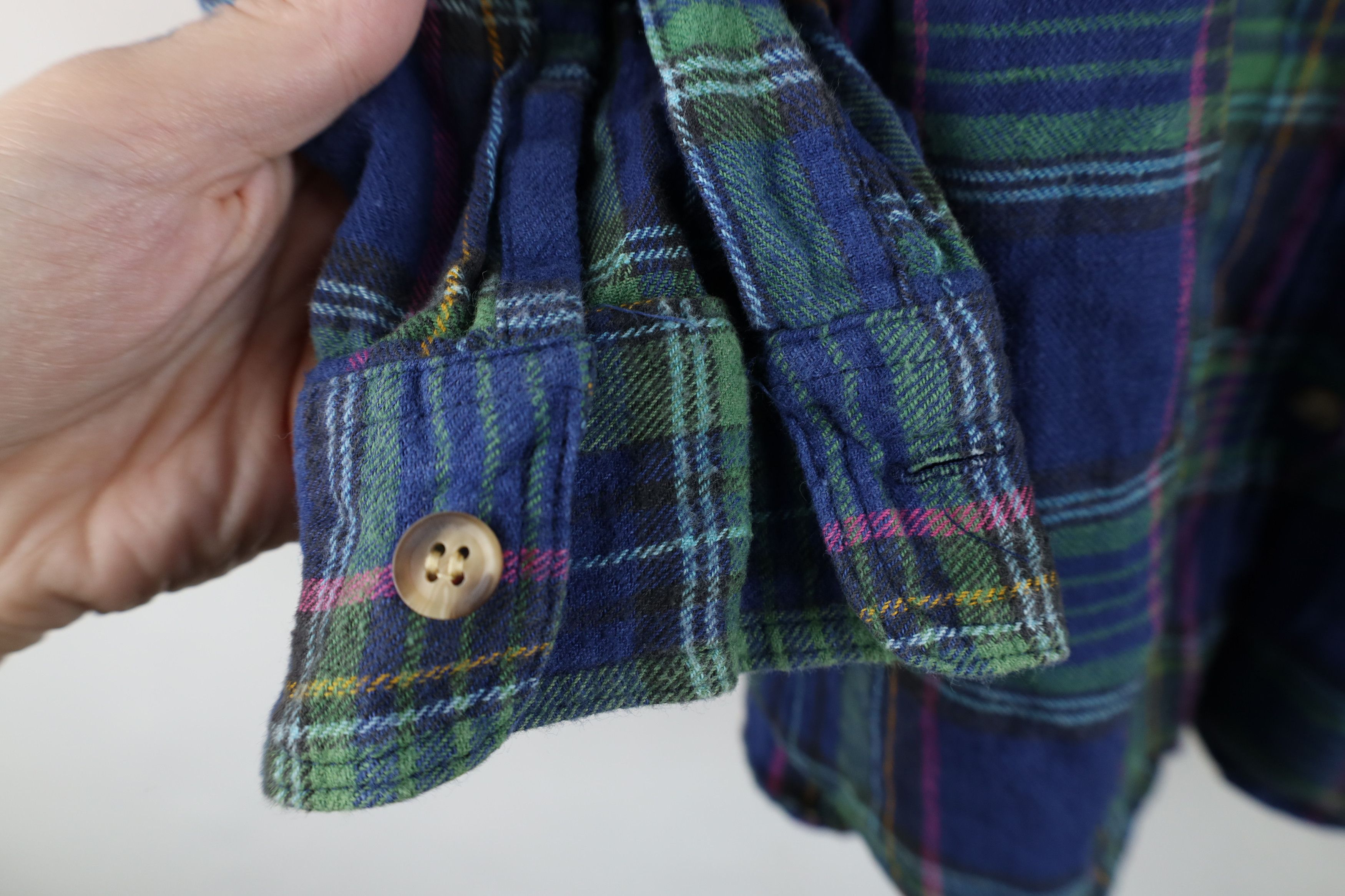 Vintage Vintage 90s Streetwear Rainbow Plaid Flannel Button Shirt Size L / US 10 / IT 46 - 7 Thumbnail
