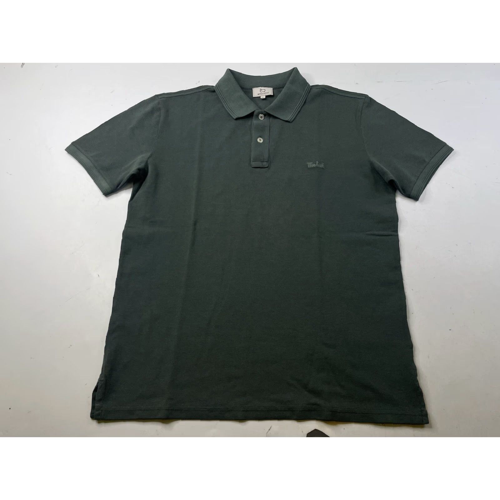 Vintage Woolrich Polo Shirt Mens M Green Cotton Blend Button Collar Short Sleeve Modern All Seasons Golf Casual Workwear Size US M / EU 48-50 / 2 - 2 Thumbnail