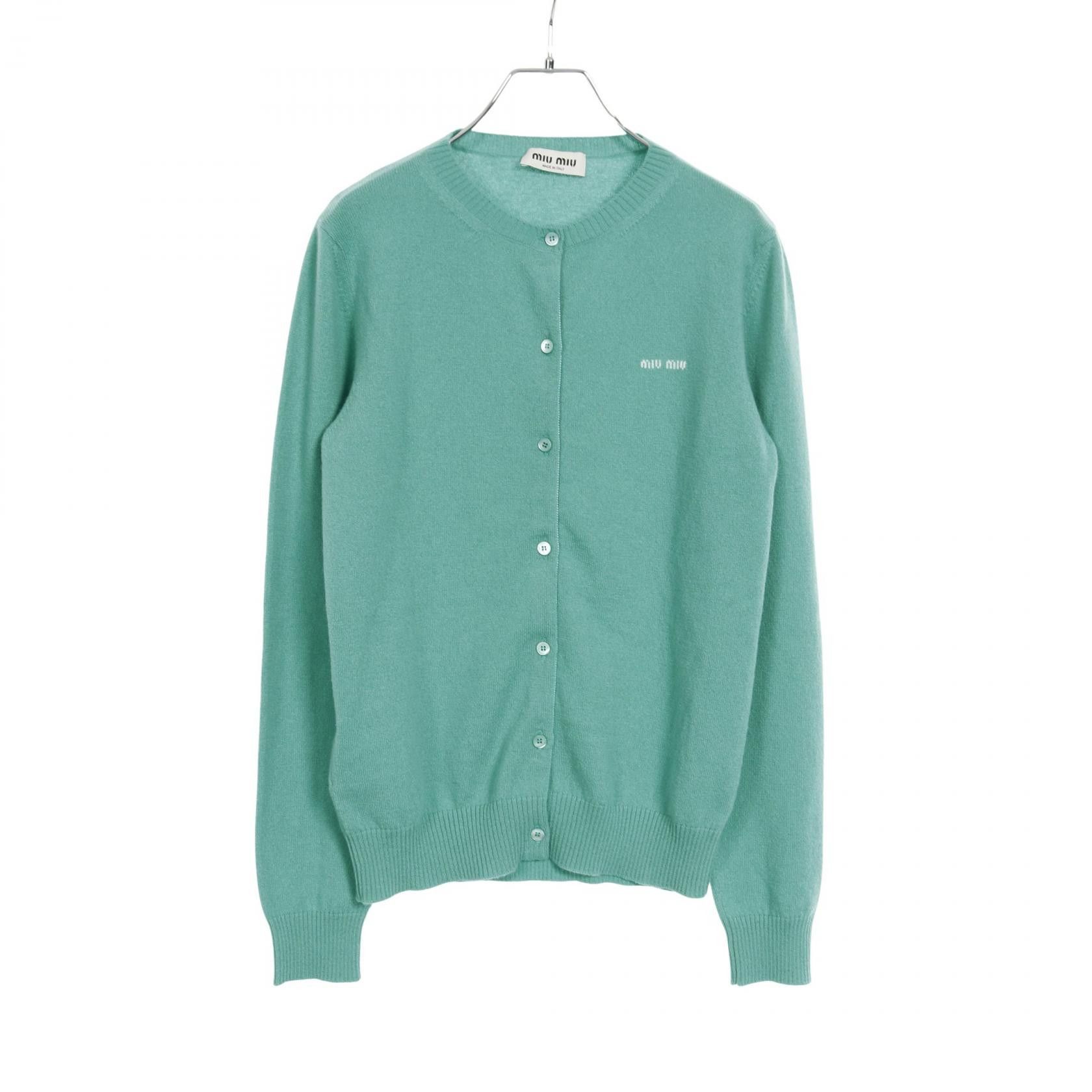 Miu Miu Miu Miu Miu Miu Logo Cashmere Silk Cardigan Others Tops MMF919 DUTY FREE for USA Size ONE SIZE - 1 Thumbnail