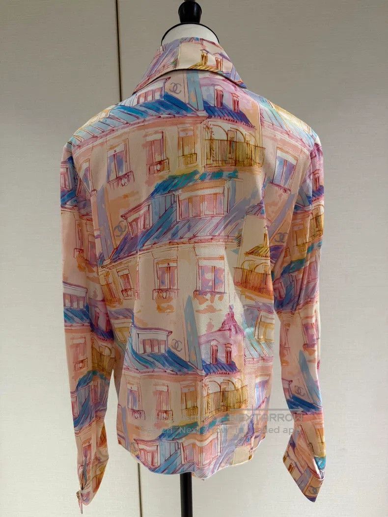 Chanel Chanel 20S spring and summer painted roof silk shirt Size XS / US 0-2 / IT 36-38 - 2 Thumbnail